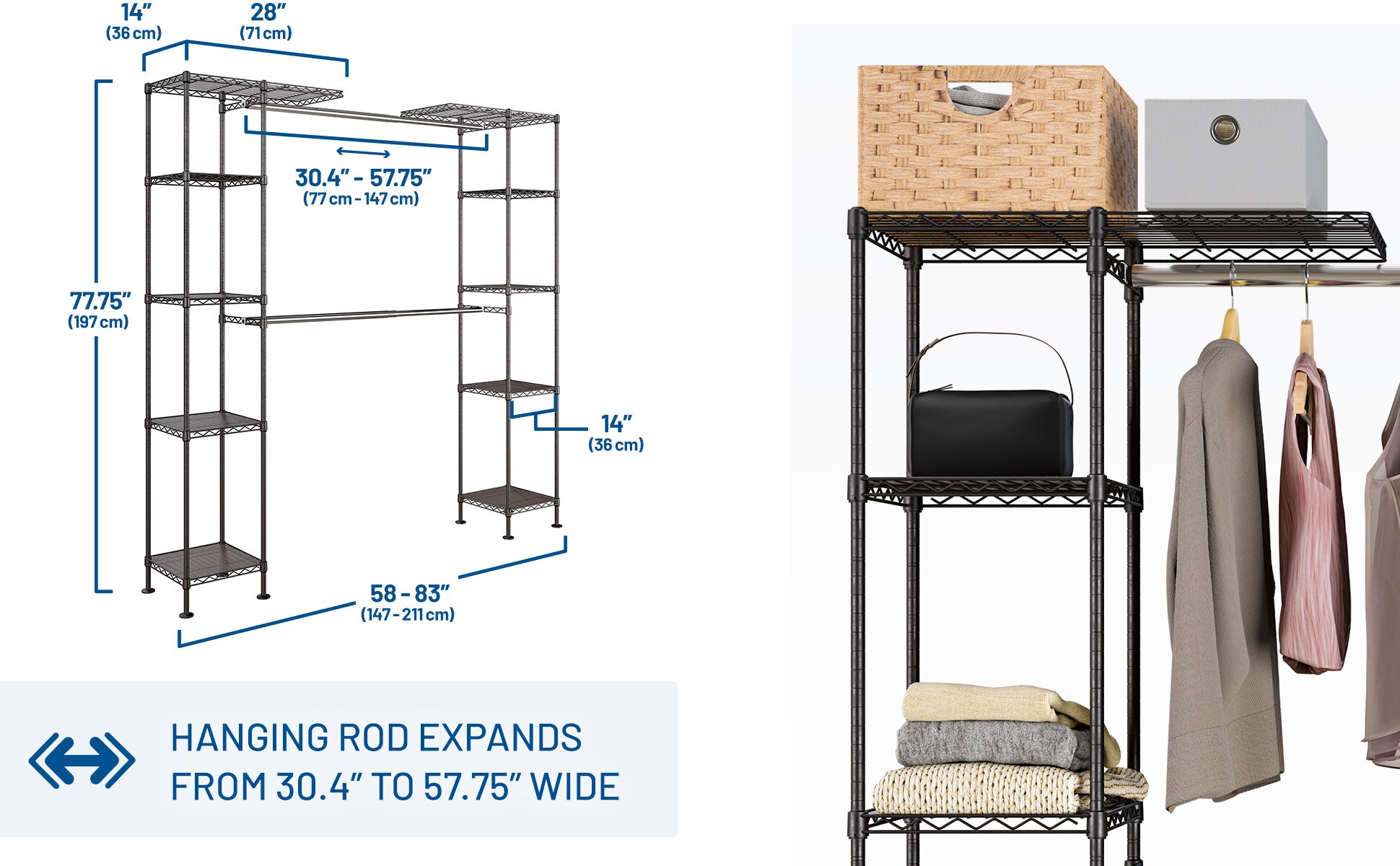 Seville Classics SHE05814B Clothing-Storage-Accessories - View #3