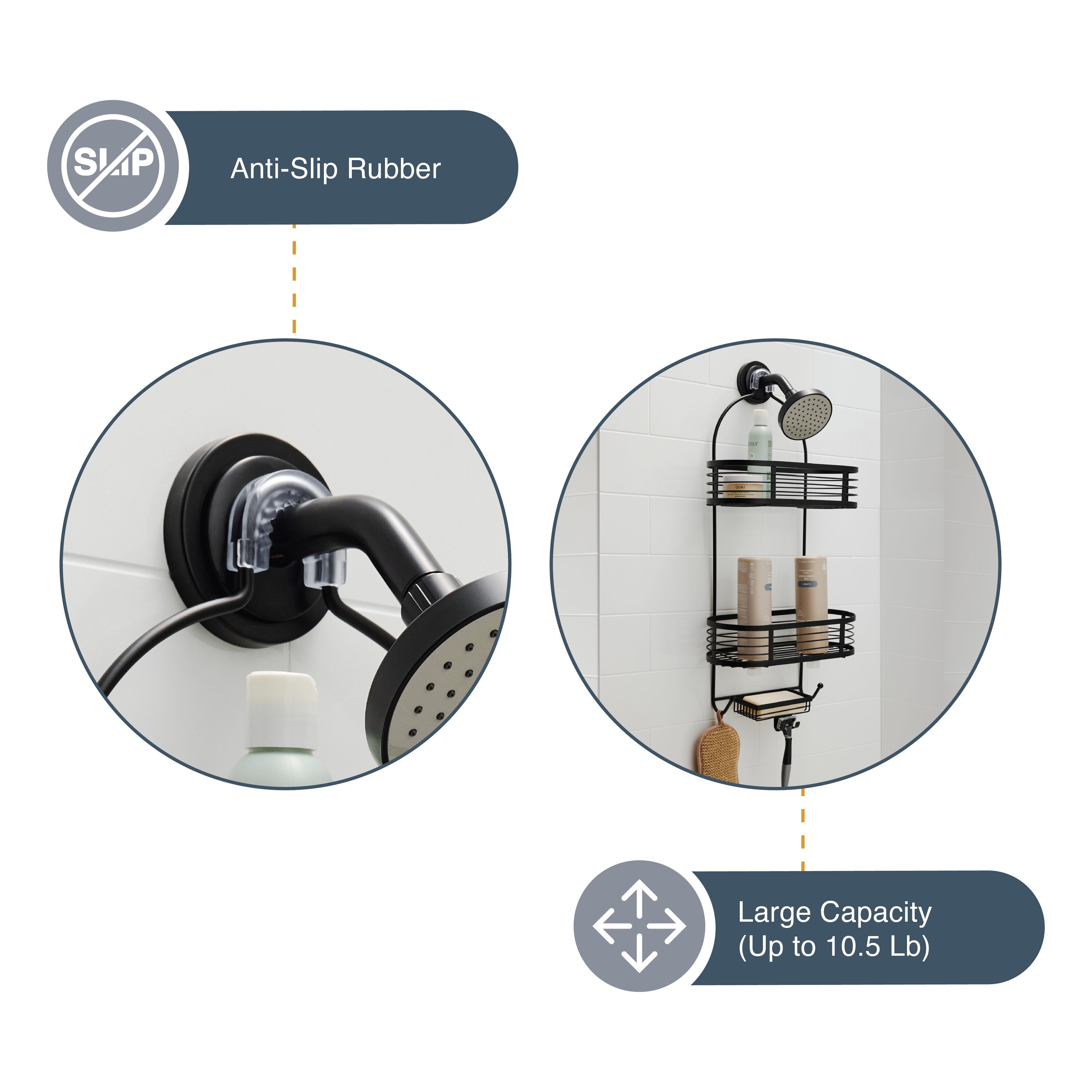 Style Selections SC429SSLBK Hanging-Shower-Caddies - Thumbnail View #4