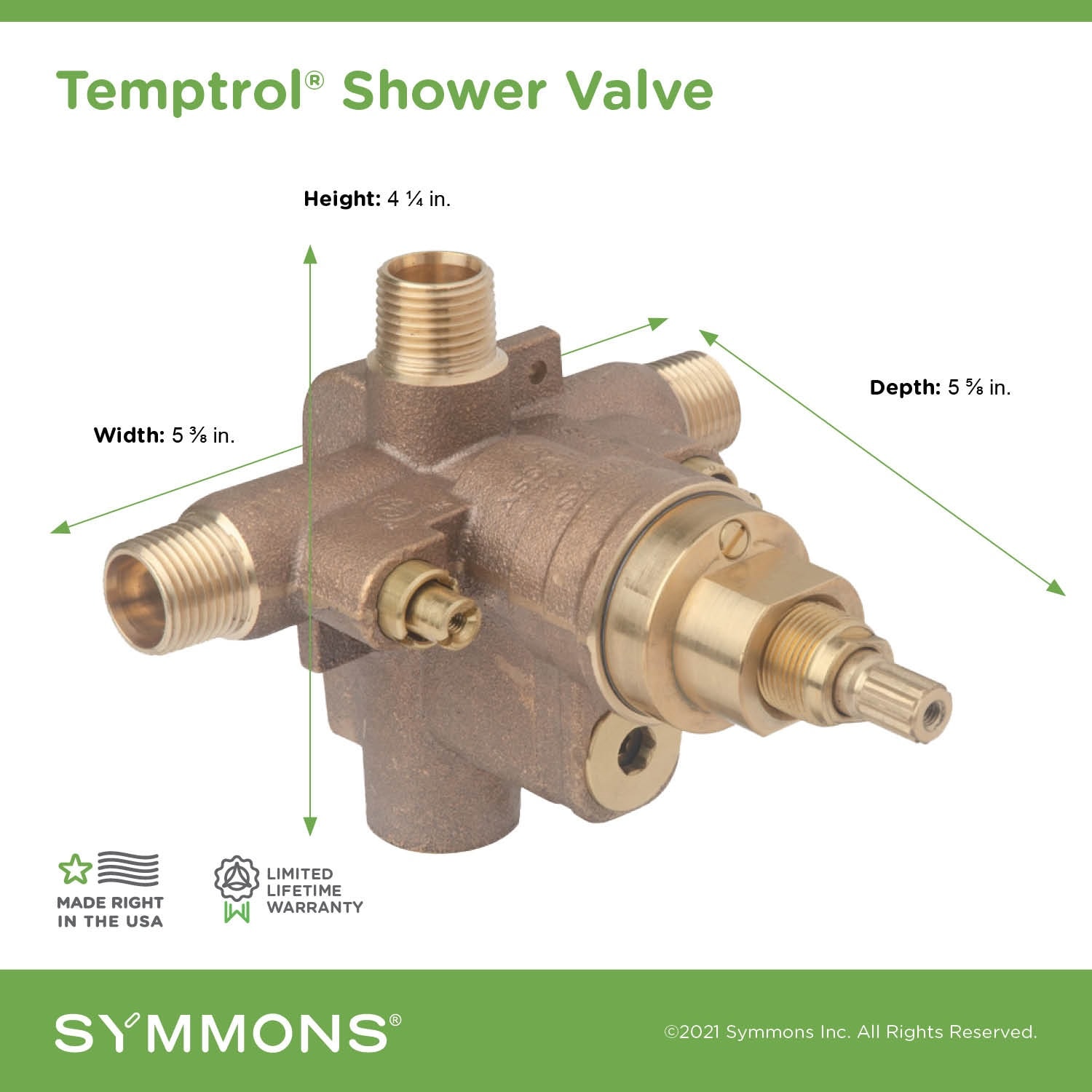 Symmons Temptrol 1/2-in ID Iron Pipe Size x 1/2-in OD Iron Pipe Size ...