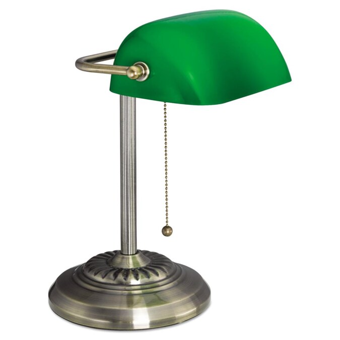 Antique Brass Bankers Desk Lamp, Alera Traditional Banker S Desk Lamp Green