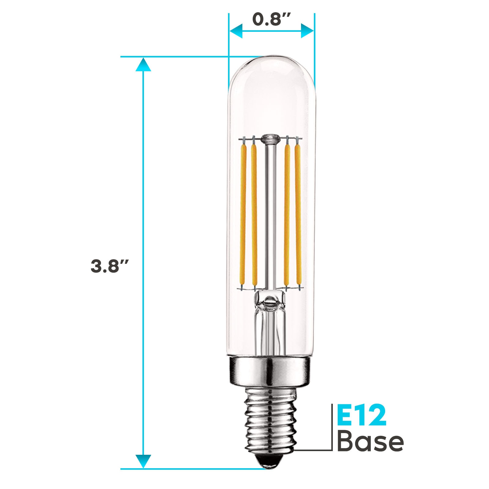 Luxrite 60-Watt EQ T6.5 Soft White Candelabra Base (E-12) Dimmable LED ...
