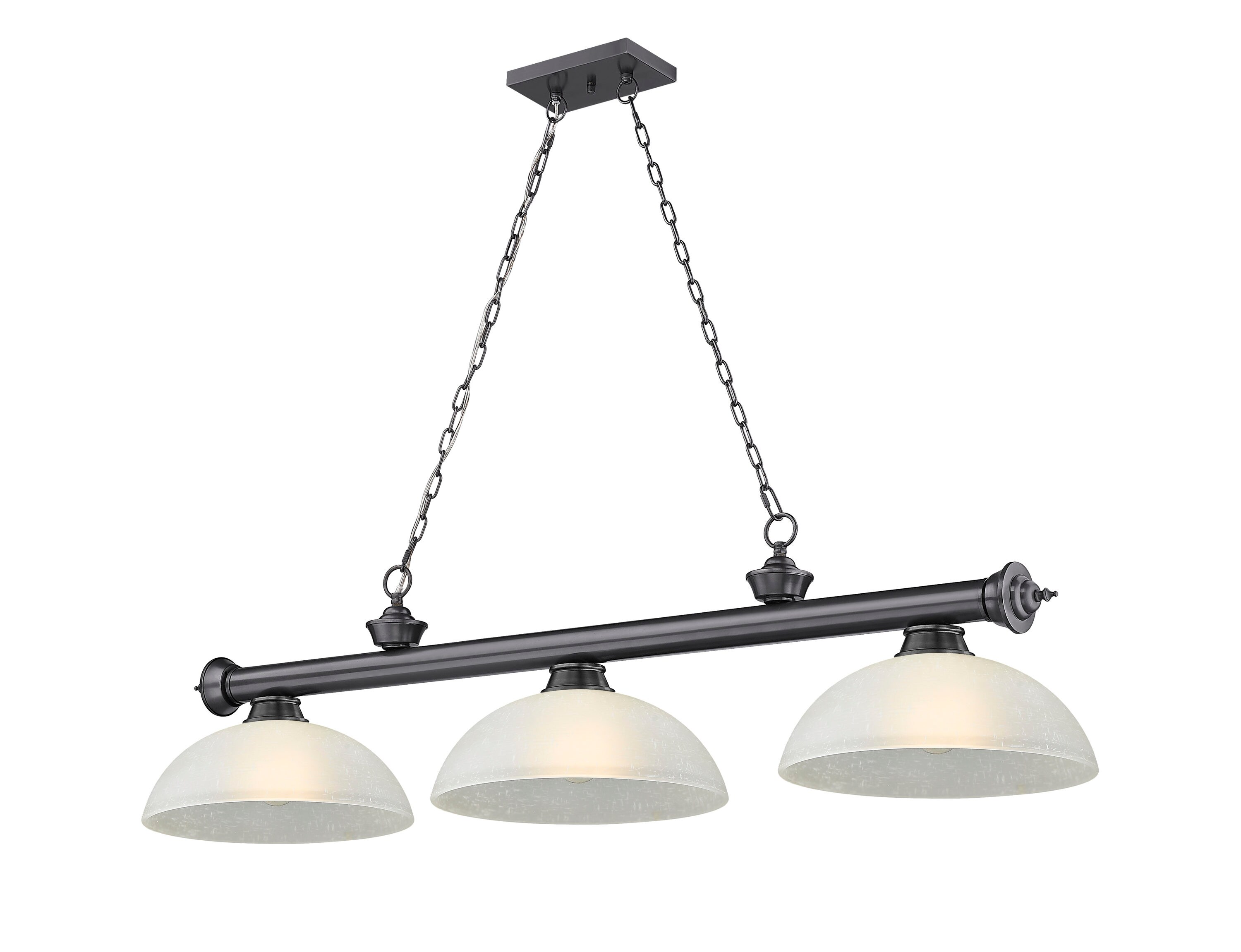 Z-Lite 2306-3BP-DWL14 Cordon Bronze Plated Incandescent Medium base (E-26) Pool Table Lighting