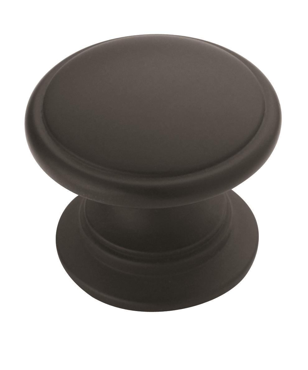 Amerock 25PK53012FB Ravino 1-1/4-in Matte Black Round Traditional Cabinet Knob 25 -Pack