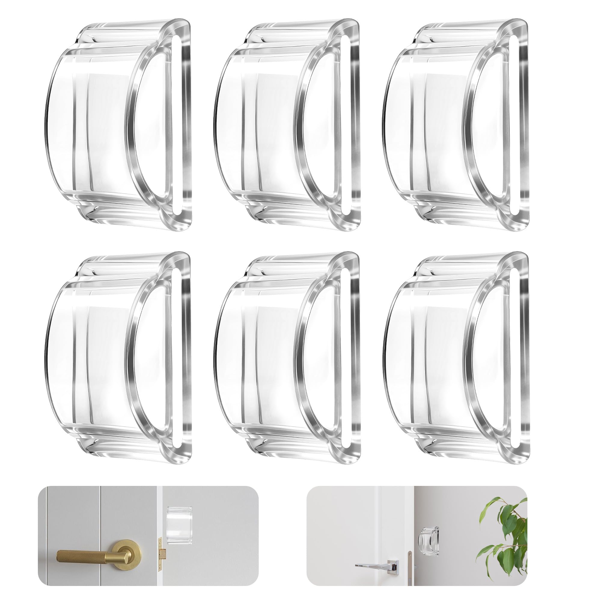Etokfoks 6 Pack Clear Soft Close Cabinet Door Damper 4D Double Layer Airbag Cushioning Anti Collision Silencing Pad #LETWB58GW