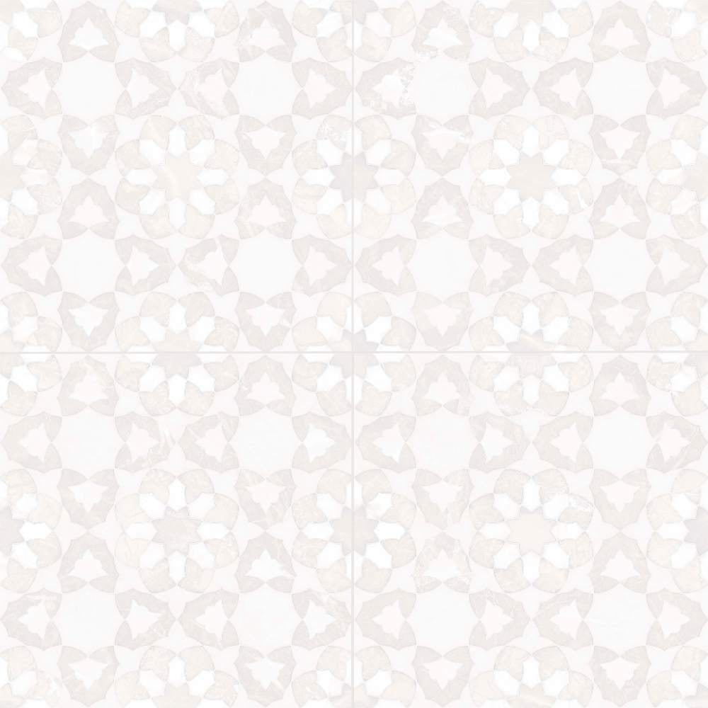 The Tile Life Pageant Blanco 9-in x 9-in Matte Porcelain Patterned Floor and Wall Tile ( 12.28-sq ft / Carton ) #TMEDI0909BL