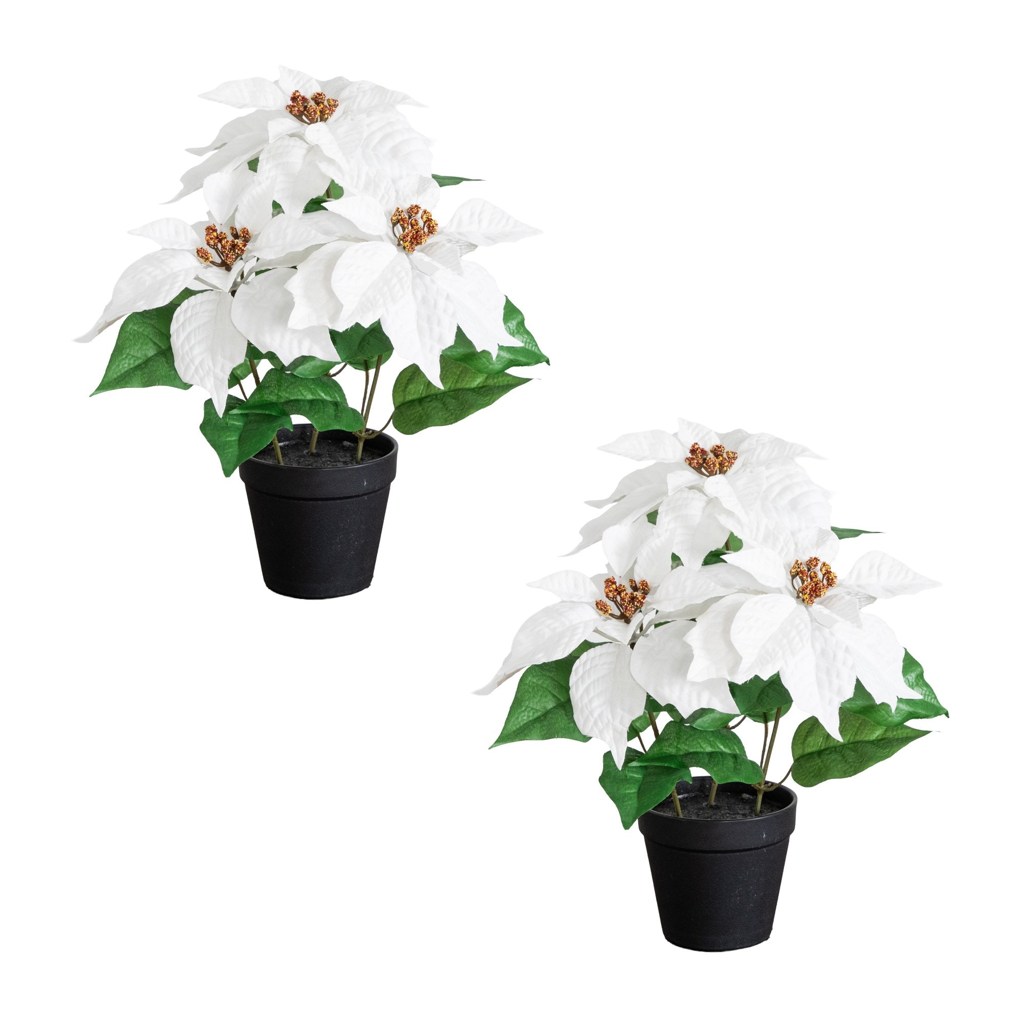 Nearly Natural 15-in Floral Plastic Christmas Floral Arrangement (2-Pack)