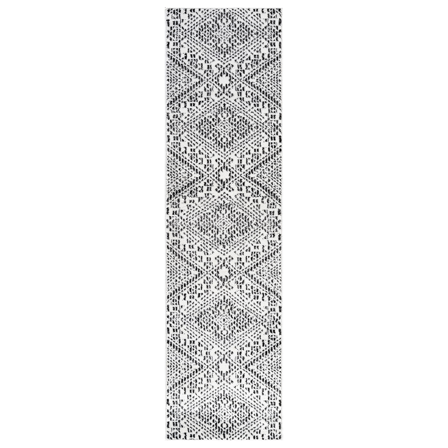 Origin 2 x 8 (ft) Loomed Polypropylene Cream Rectangular Indoor Geometric Bohemian/Eclectic Spot Clean Only Pet Friendly Runner rug