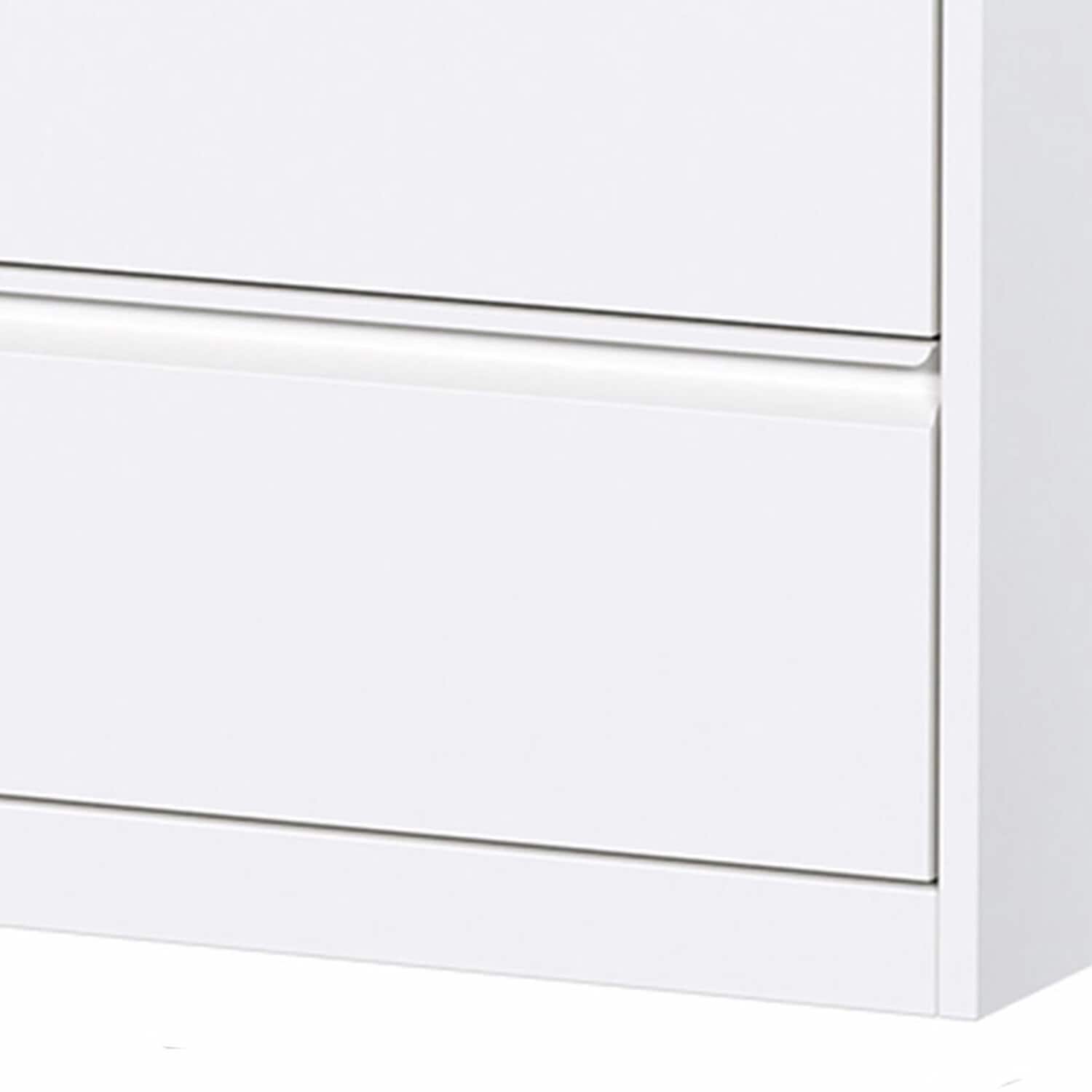 White Metal Lockable 2-Drawer Lateral Filing Cabinet