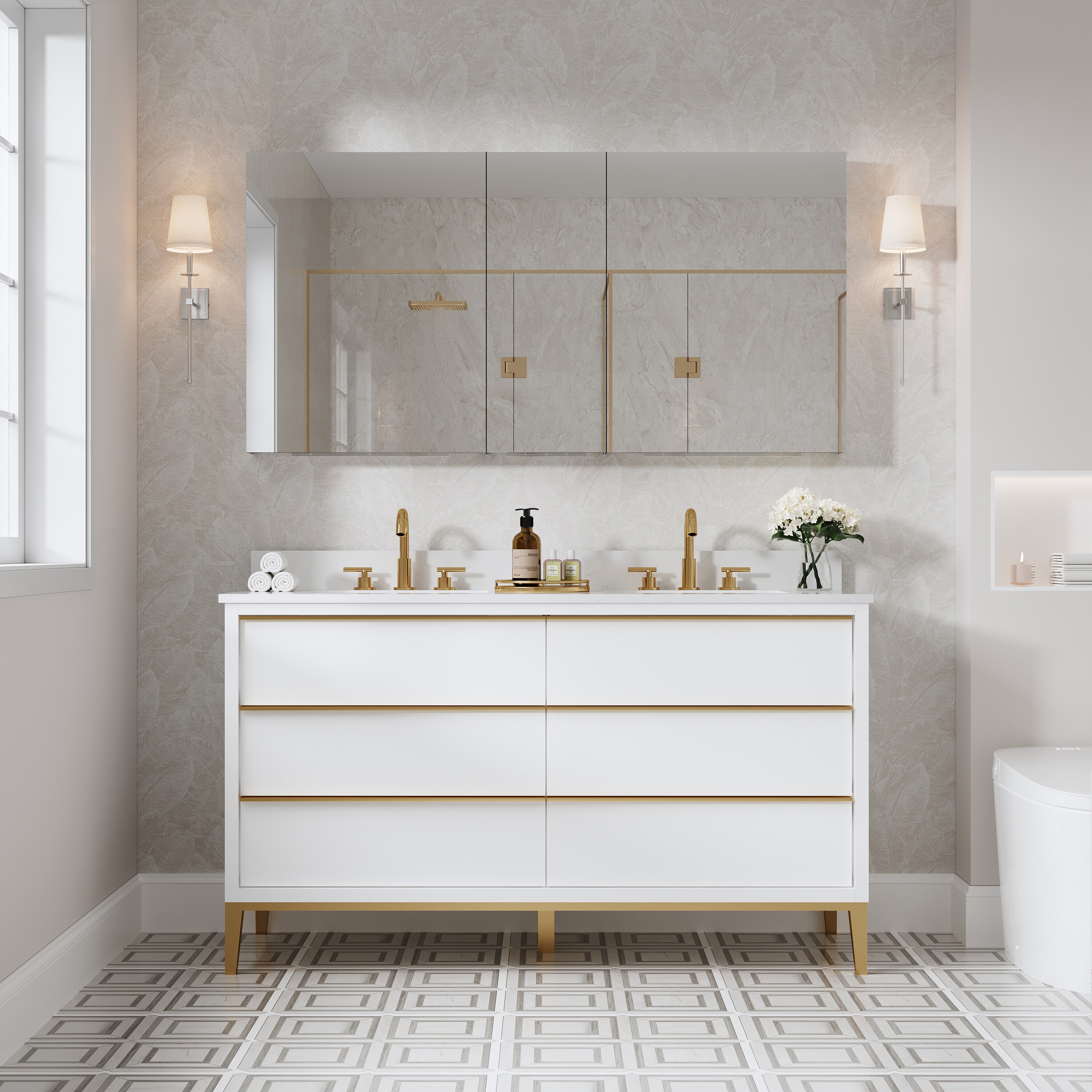 WELLFOR ROSA24TY24L Bathroom-Wall-Cabinets - View #3