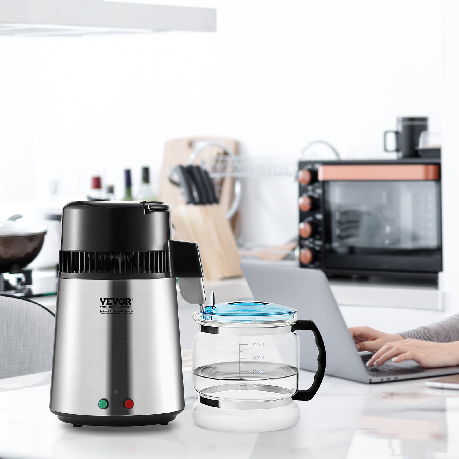 VEVOR 750 W 6.3 Gal/D Water Distiller Silver 1-Cup Corded Electric Kettle with Automatic Shut-Off BXGZLSJYS4LD2TK5LV1 simolary.com 15 VEVOR 750 W 6.3 Gal/D Water Distiller Silver 1-Cup Corded Electric Kettle with Automatic Shut-Off BXGZLSJYS4LD2TK5LV1 Simolary simolary.com 15