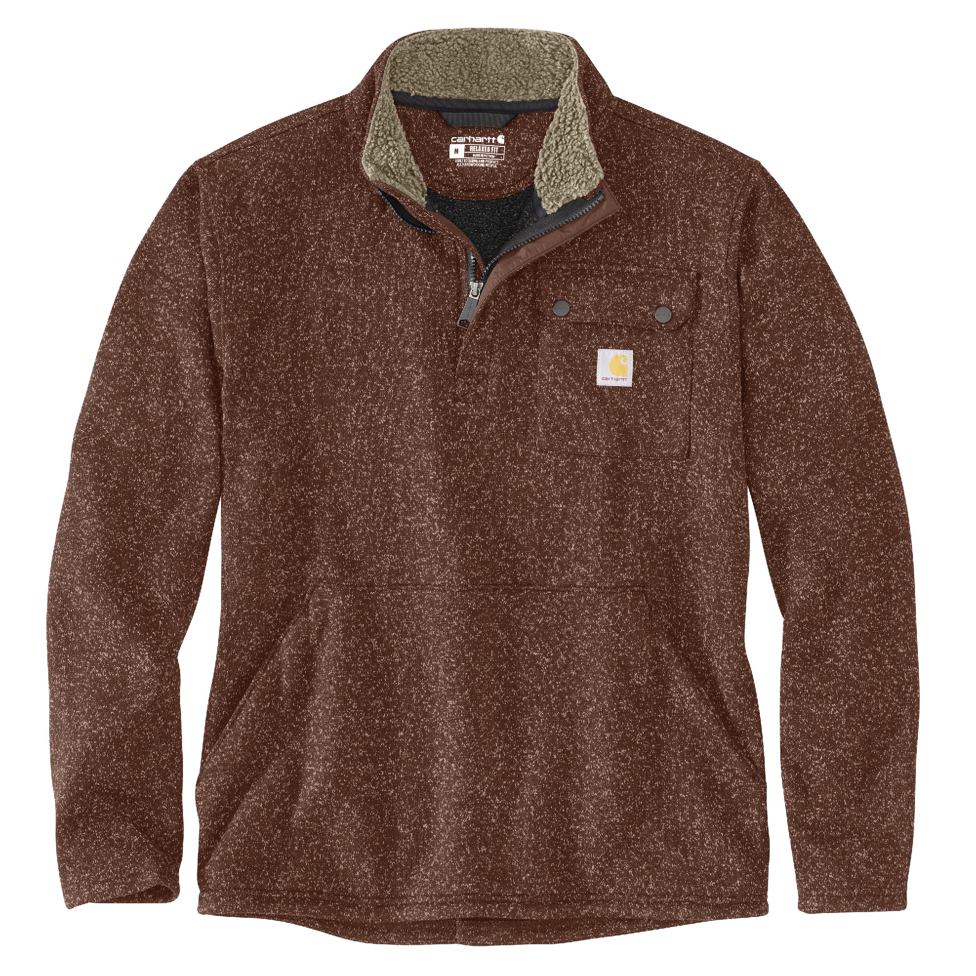 Carhartt 106378-B802XL Men's Brown Knit Long sleeve Sweatshirt ( 2XL )