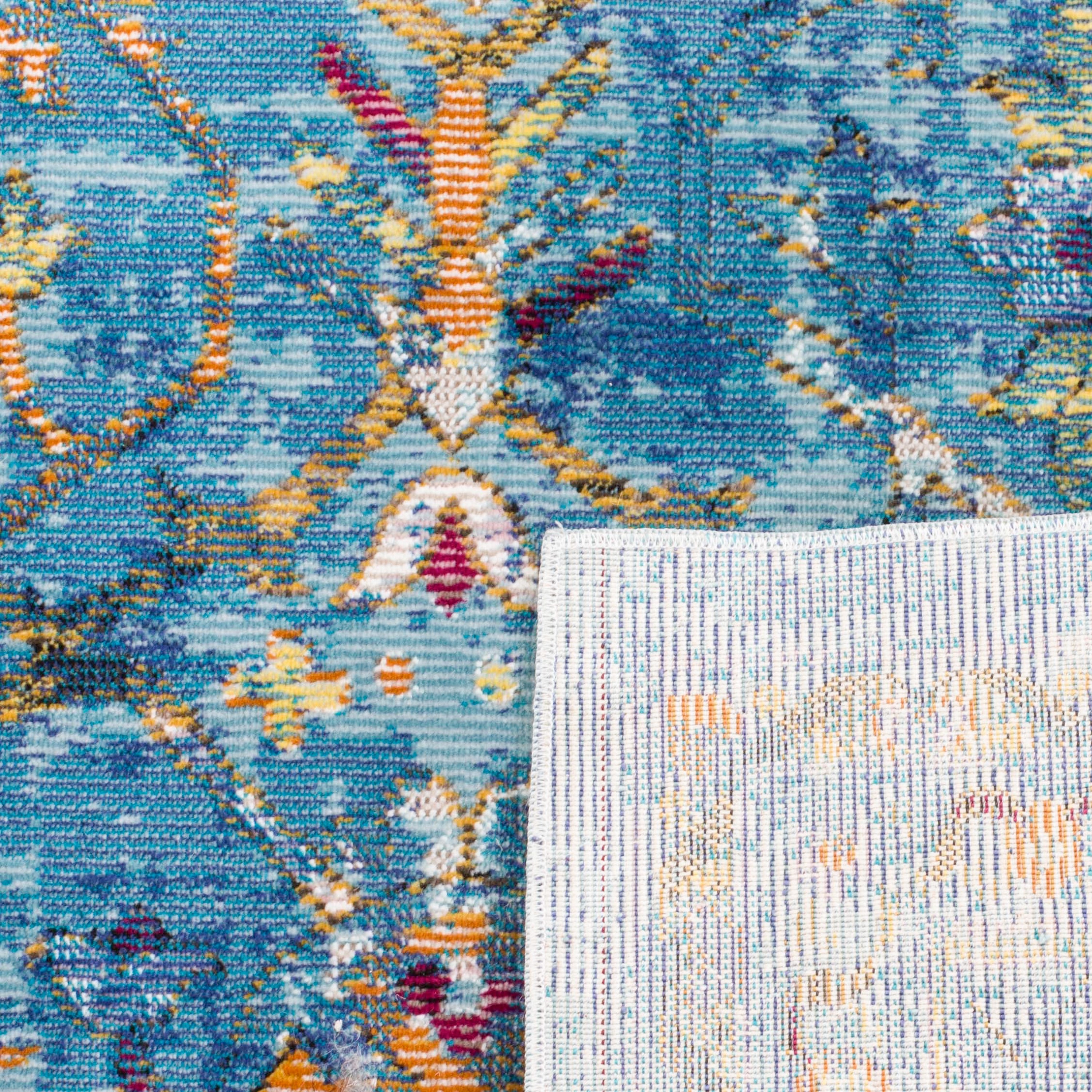 Aria Blue Synthetic 4' x 6' Reversible Rectangular Area Rug
