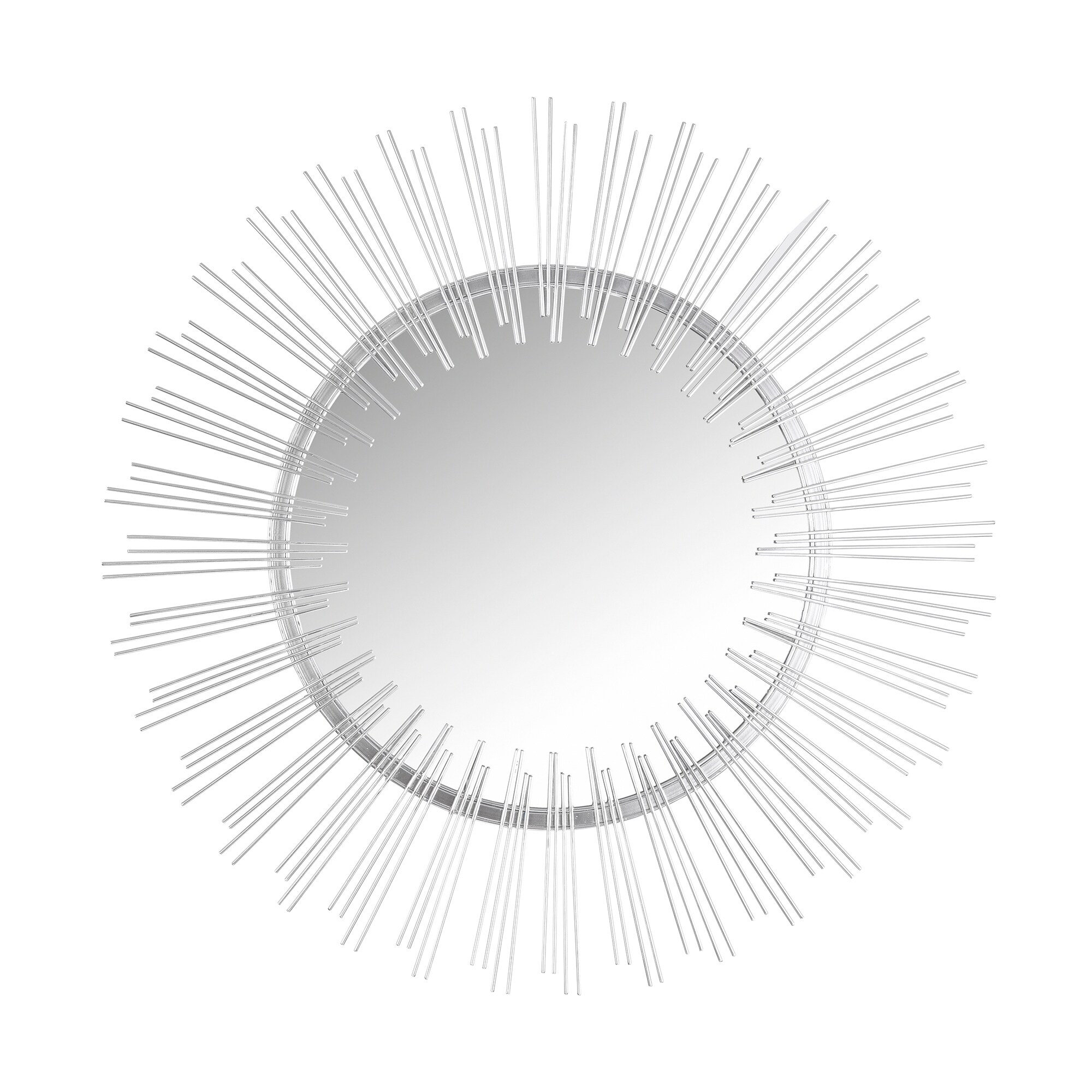 Edvivi EW027-31-SV 31.5-Inches W x 31.5-Inches H Sunburst Silver Framed Wall Mirror