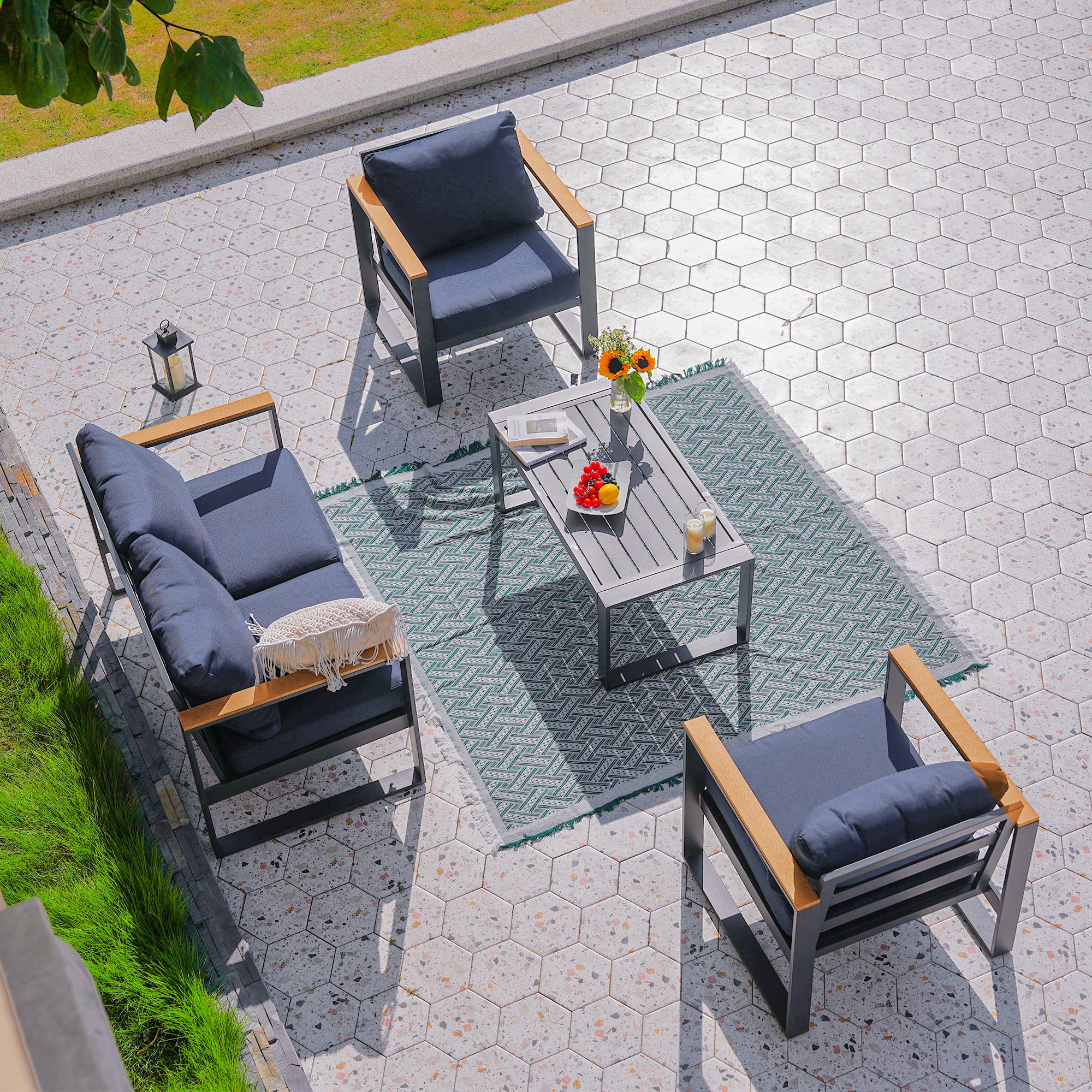 AURA OUTDOOR SAS001-BU Patio-Conversation-Sets - View #6