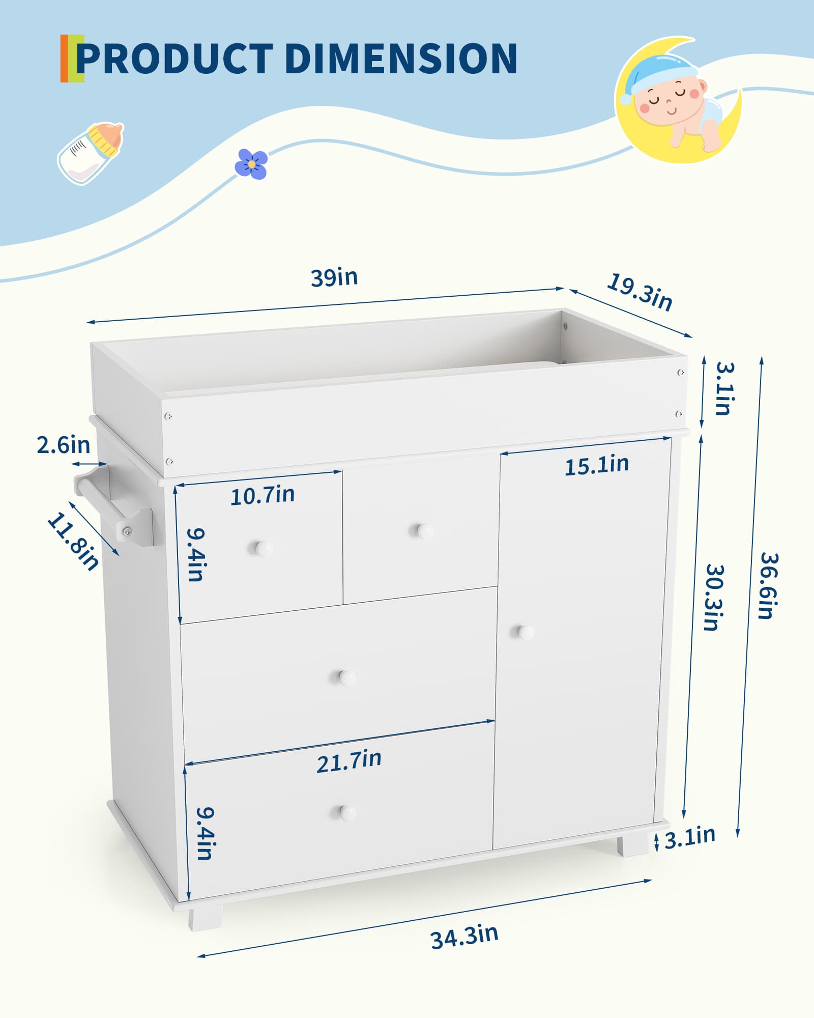 Qeetex SUN-PBP-3336RS3V Baby-Changing-Stations - View #2