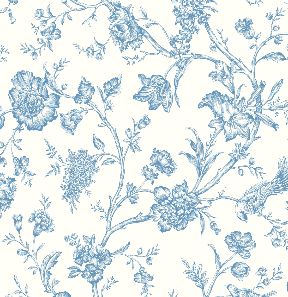 NextWall 40.5-sq ft Carolina Blue Vinyl Chinoiserie Self-adhesive Peel ...