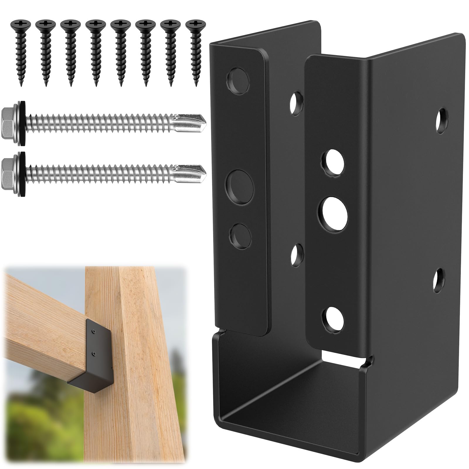 Afoxsos  8 Piece Concealed Joist Hanger for 2 by 4 Outdoor Wood Beam Support and Framing Hardware durable home and garden accessory designed for