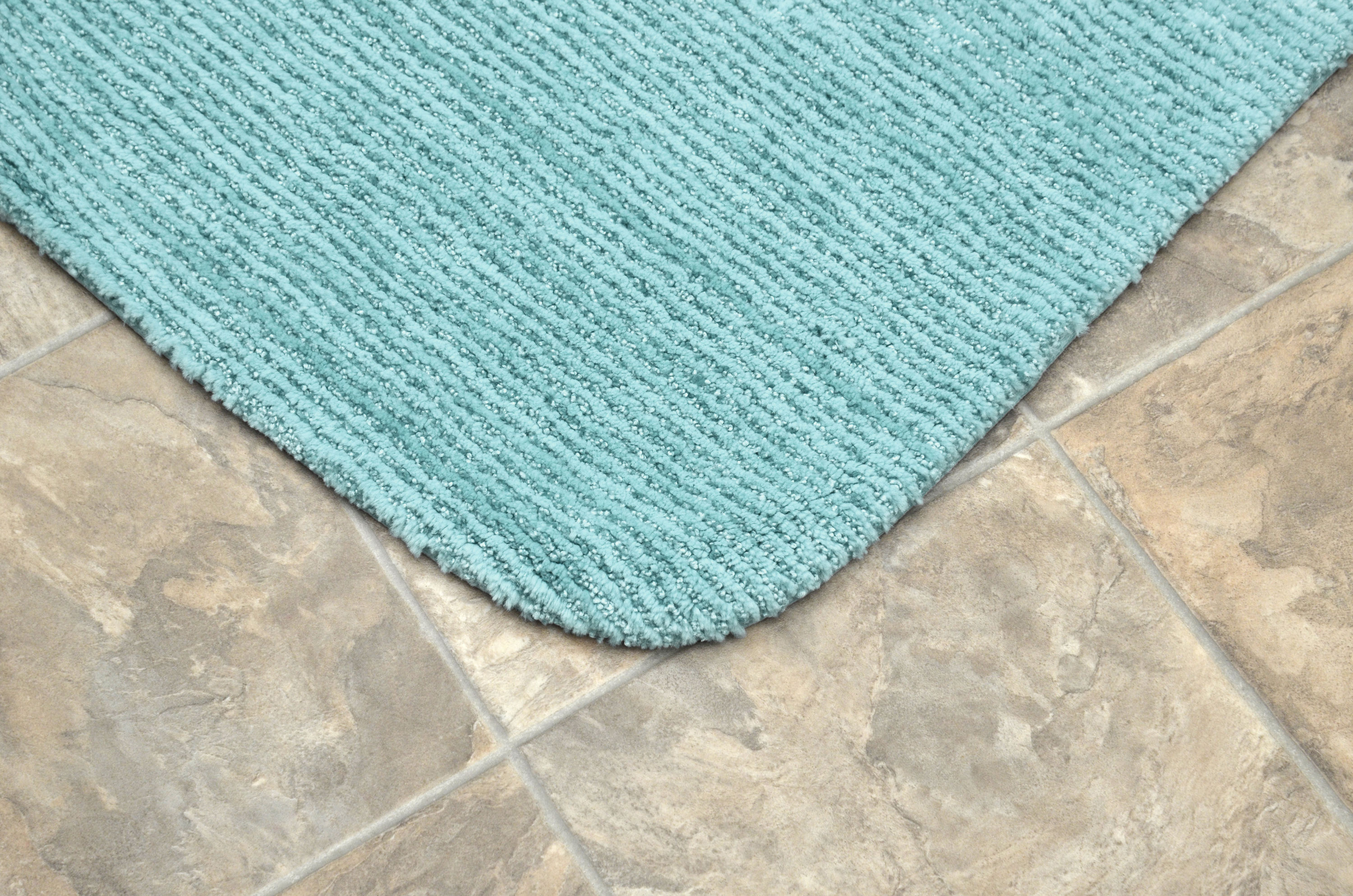 Garland Rug Glamor 21-in x 34-in Sea Foam Nylon Bath Rug in the ...