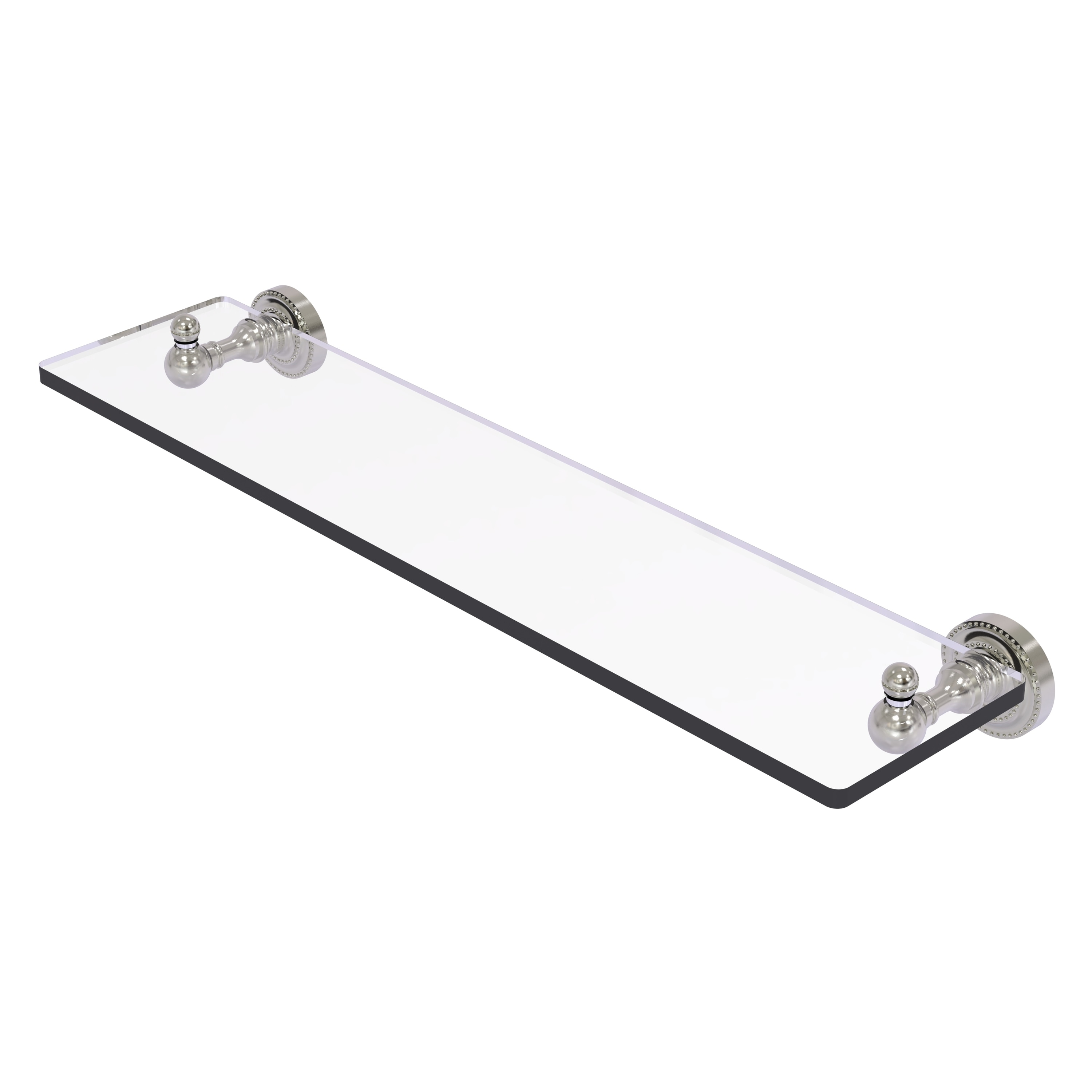 Allied Brass DT-1/22-SN Dottingham Satin Nickel 1-Tier Wall Mount Bathroom Shelf (22-in x 3-in x 5-in)