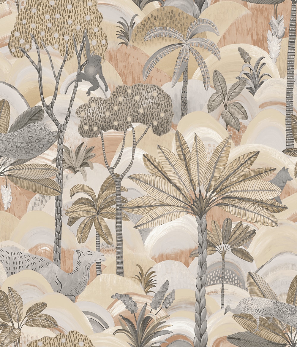 Tempaper DP15060 28-Sq. Feet Beige Vinyl Animals Self-adhesive Peel and Stick Wallpaper