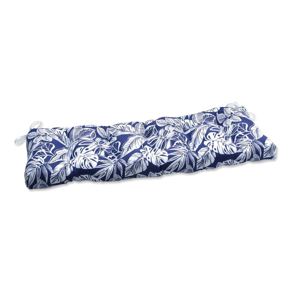 Pillow Perfect Delray Navy 60-inch Blown Bench Graphic Print Blue Square  Throw Pillow in the Outdoor Decorative Pillows department at