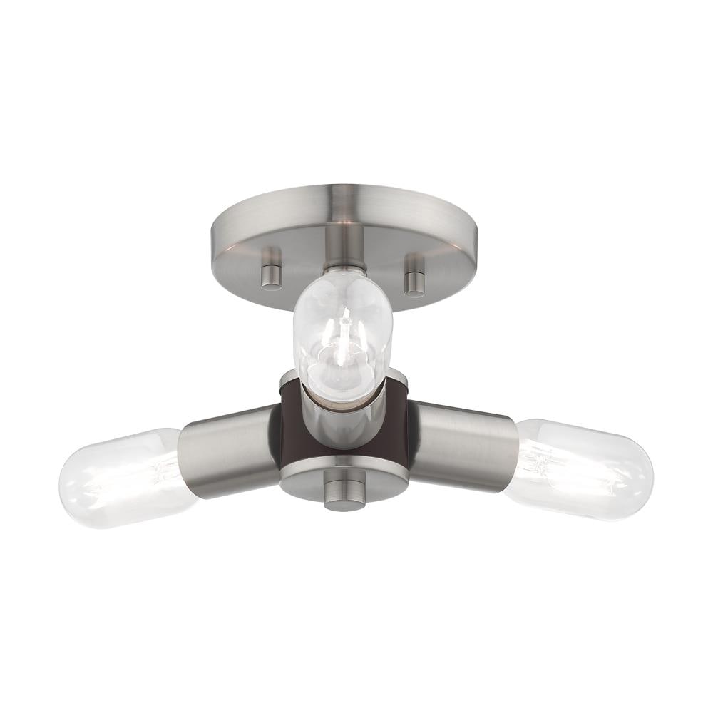 Copenhagen Brushed Nickel 3-Light Flush Mount Ceiling Fixture