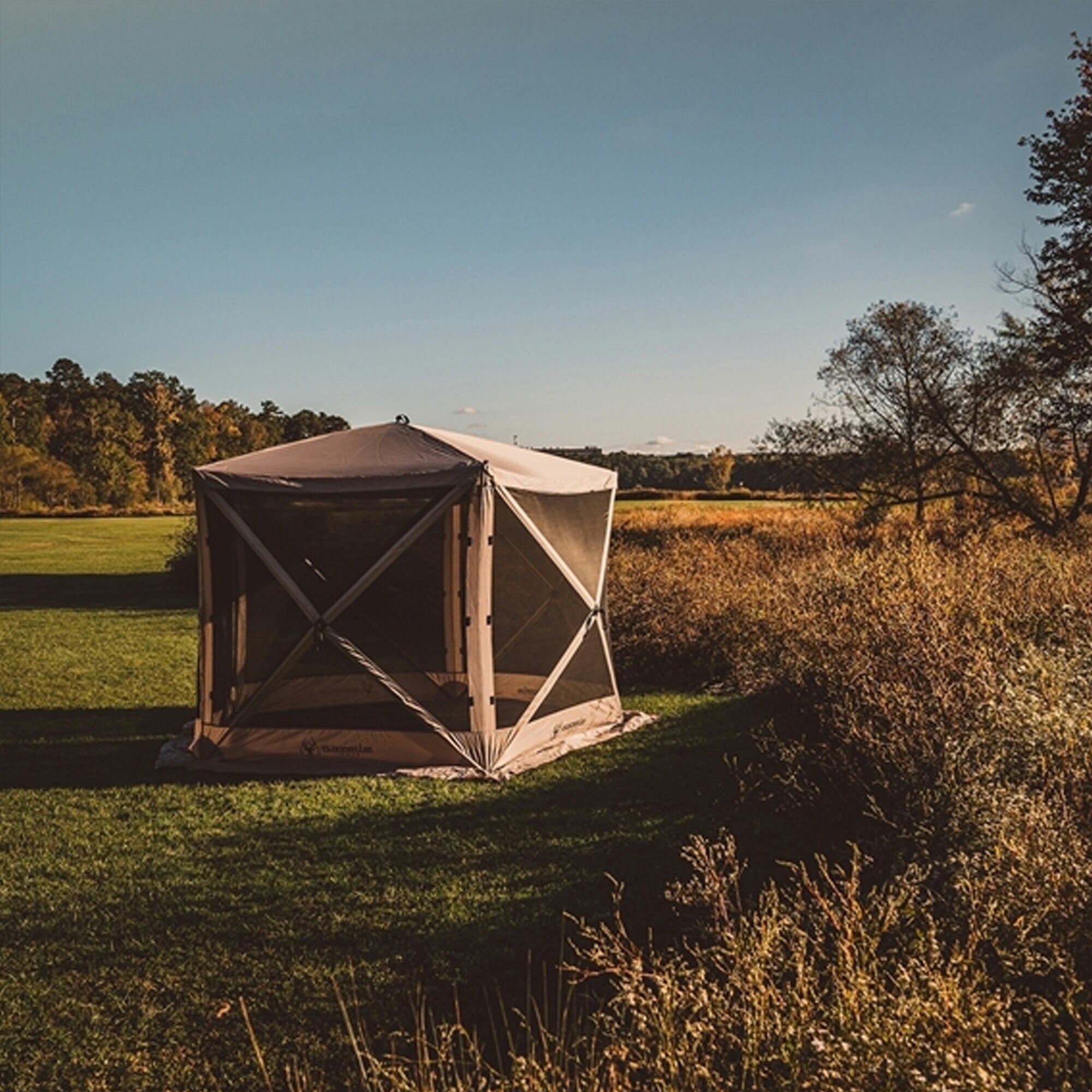 Desert Sand Portable 5-Sided Gazebo with Mesh Windows