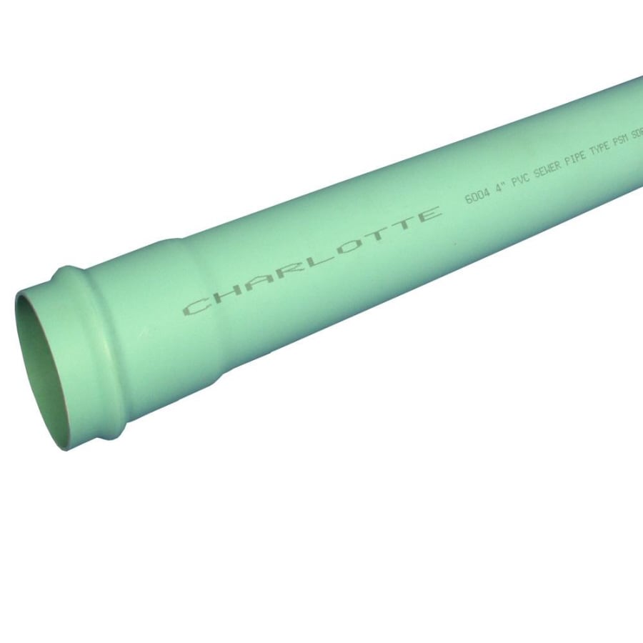 Charlotte Pipe S/M 06004G 0600 4-in x 4-in PVC DWV Sewer Main Pipe for Non-Potable Water - Green, NSF Safety Listed