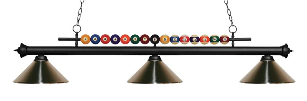 Z-Lite 170MB-MBN Shark Matte Black Incandescent Medium base (E-26) Pool Table Lighting
