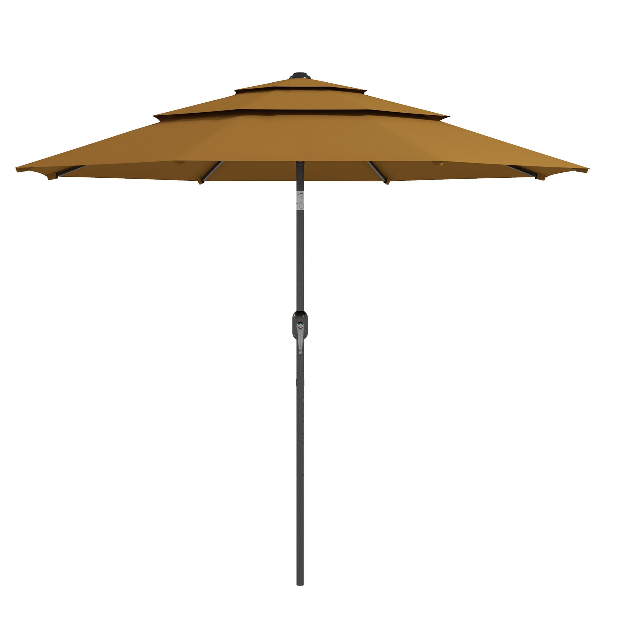 Fun Orange FUN11HW18 9-ft Steel Brown Push-button Tilt Market Patio Umbrella
