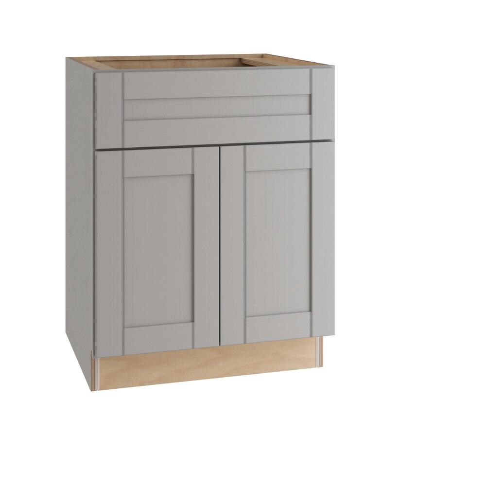 Luxxe Cabinetry 27-in W x 34.5-in H x 24-in D Vinyl Gray Thermofoil ...