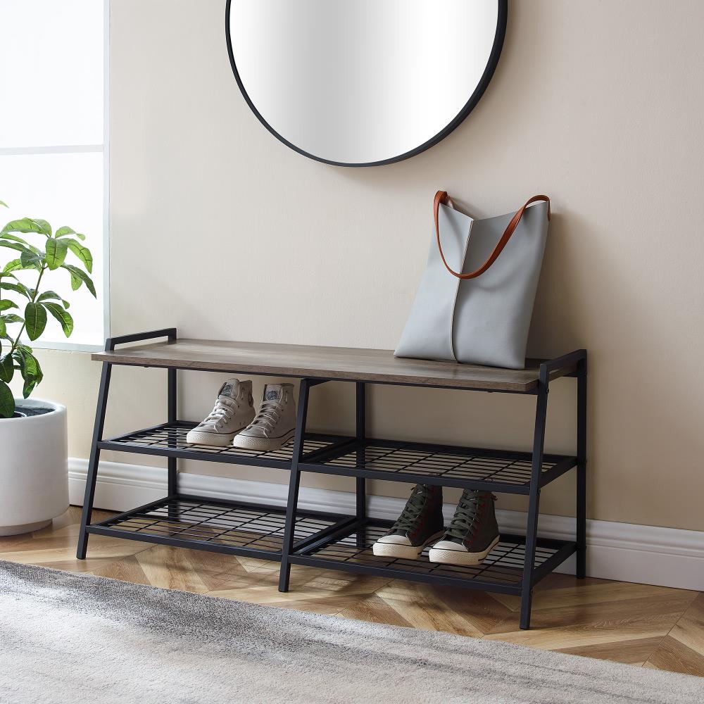 Industrial Gray Wash Storage Bench at Lowes.com