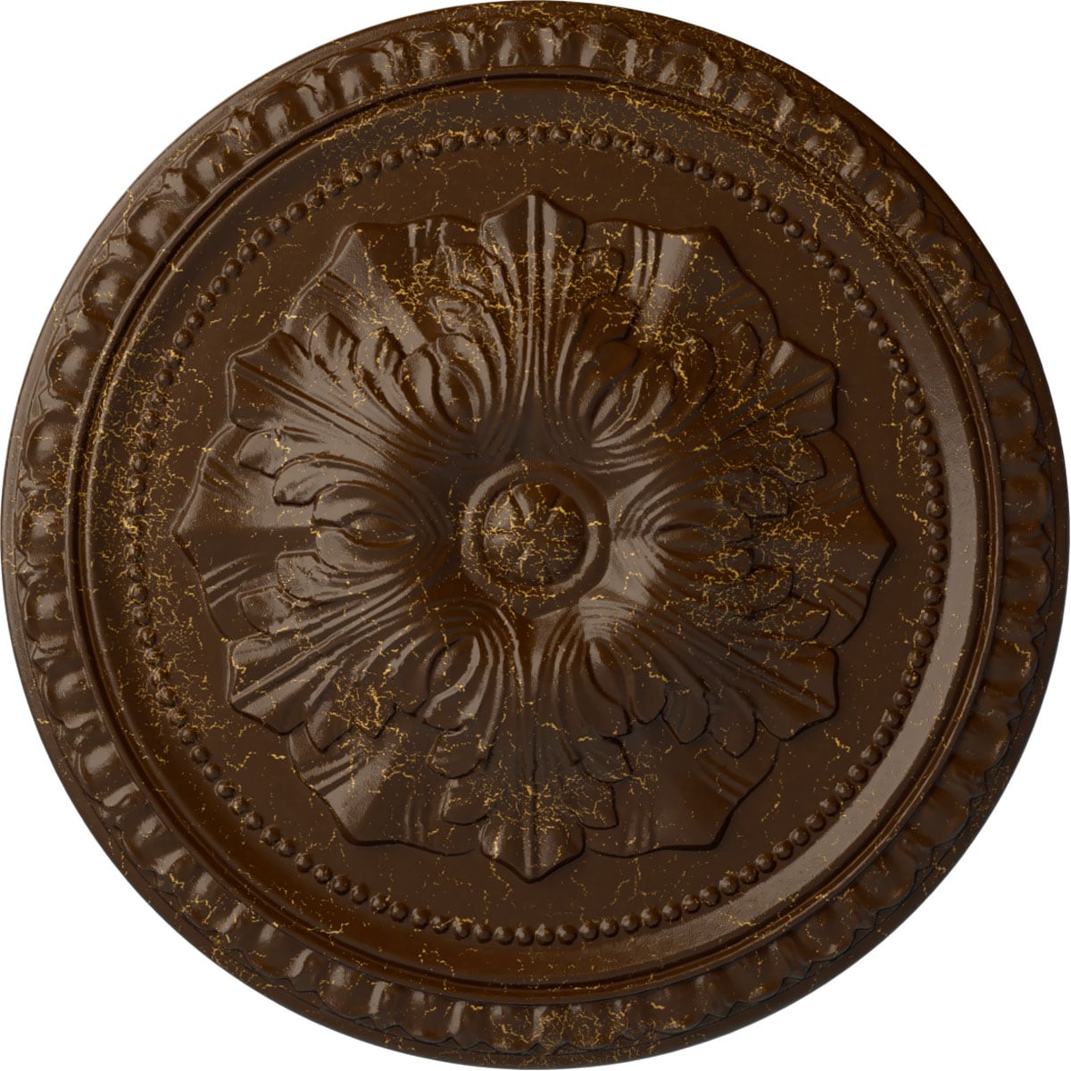 Ekena Millwork CM18RIRBC Richmond 18-in W x 18-in L Painted Root Beer Crackle Polyurethane Whole Ceiling Medallion