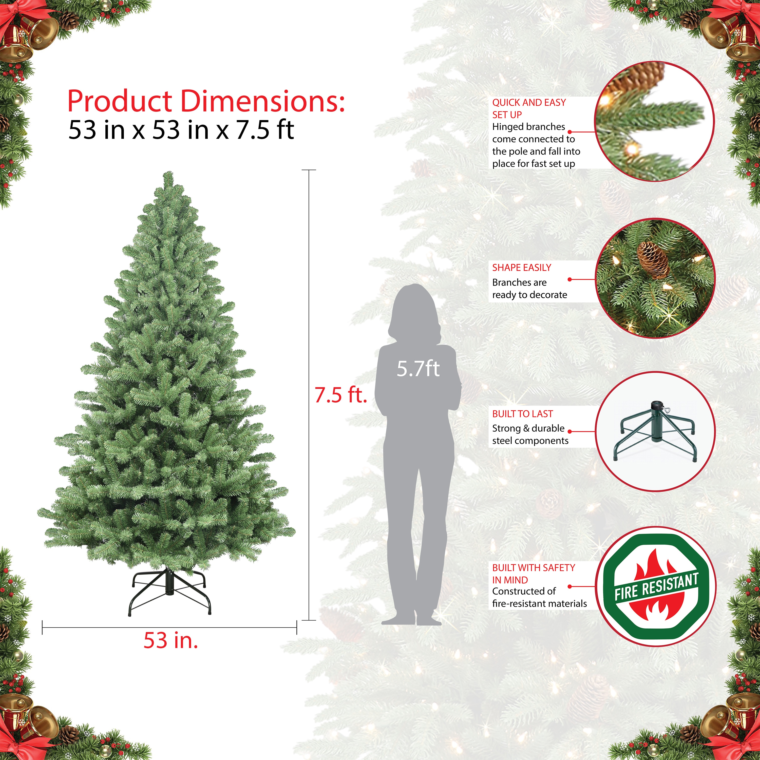Puleo International 0459A-T75 Artificial-Christmas-Trees - View #6