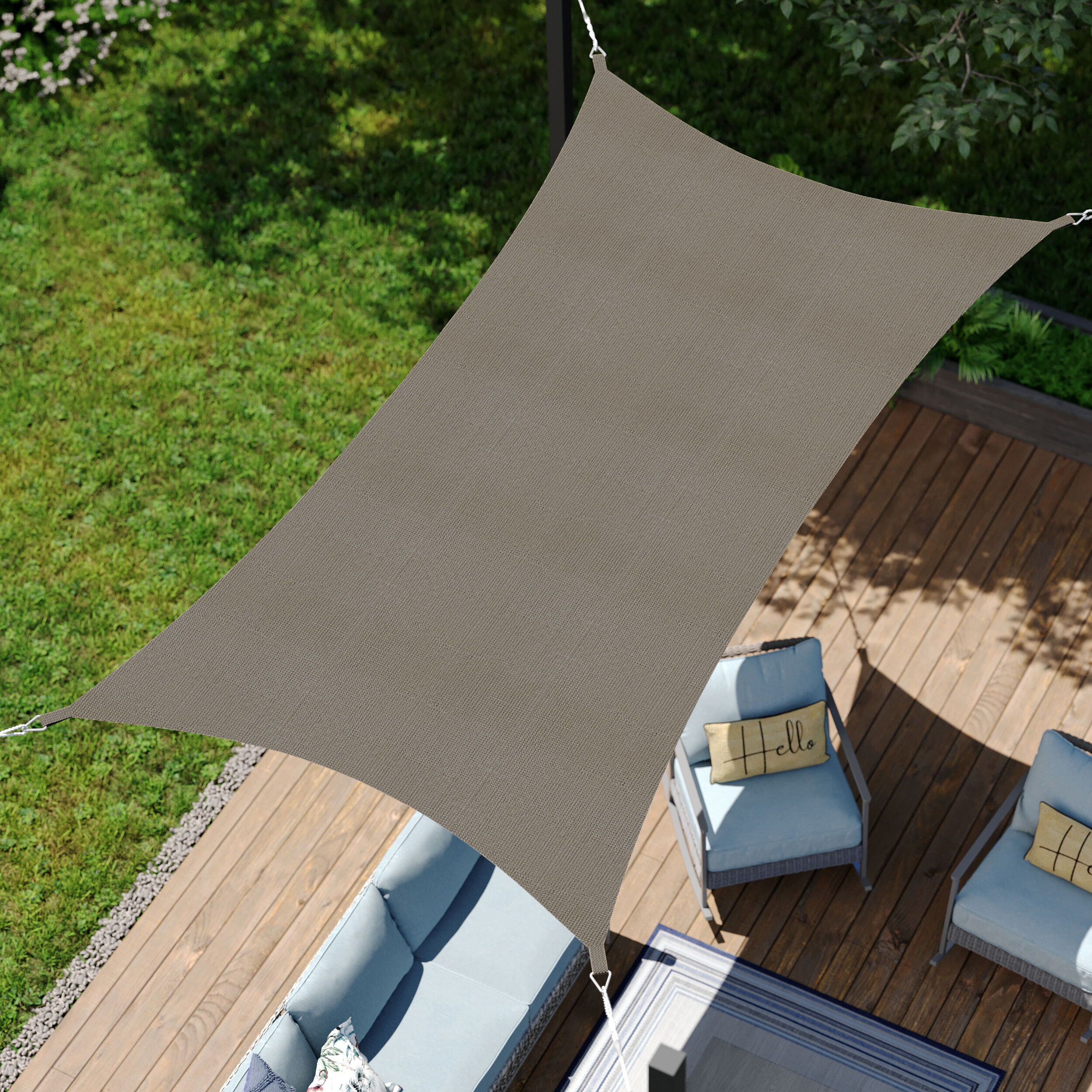 Coolaroo Ready to Hang DualShade 8-ft x 11-ft Cobblestone Shade