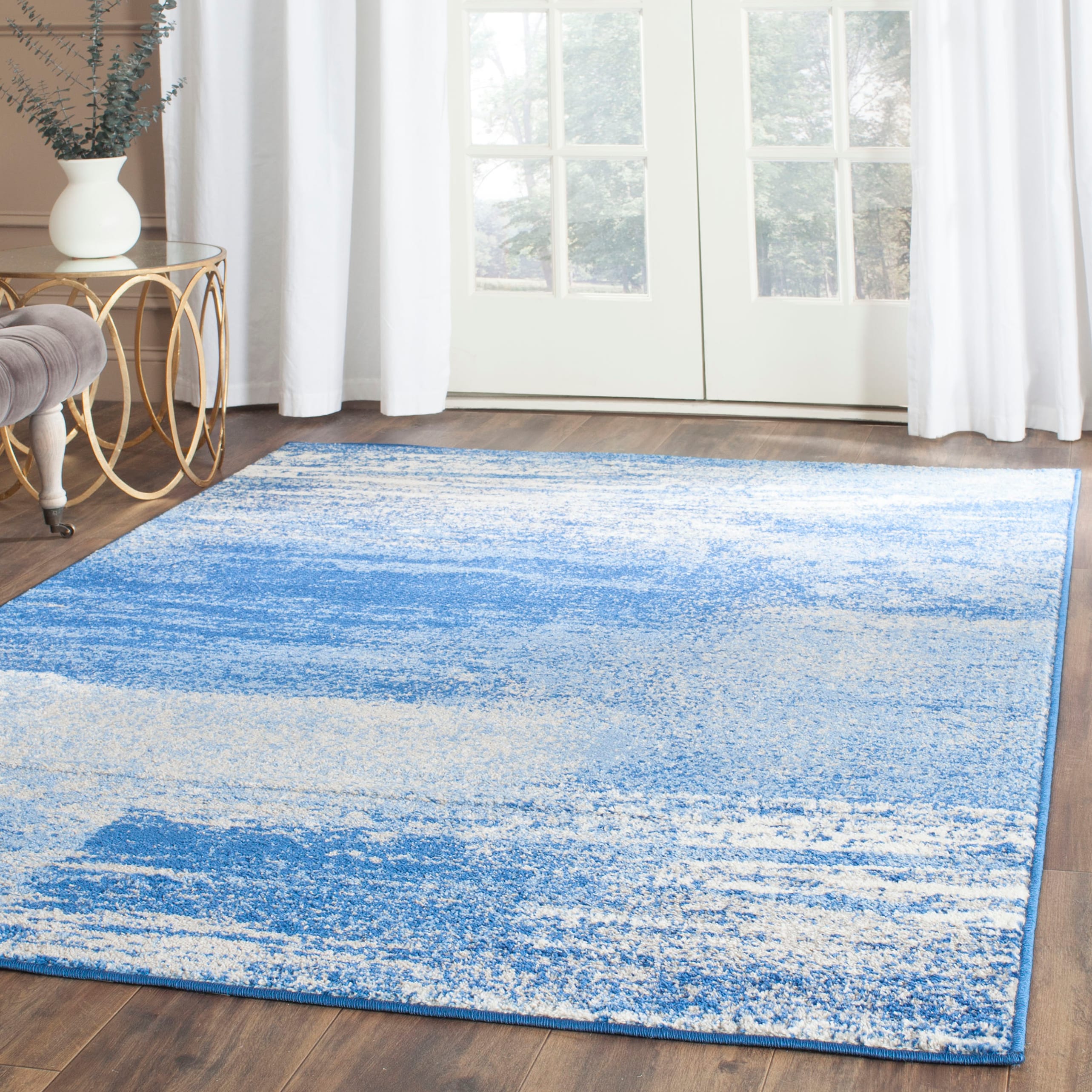 Safavieh ADR112F-10SQ Adirondack Zayne 10 x 10 (ft) Loomed Polypropylene Silver/Blue Square Indoor Abstract Industrial Area rug