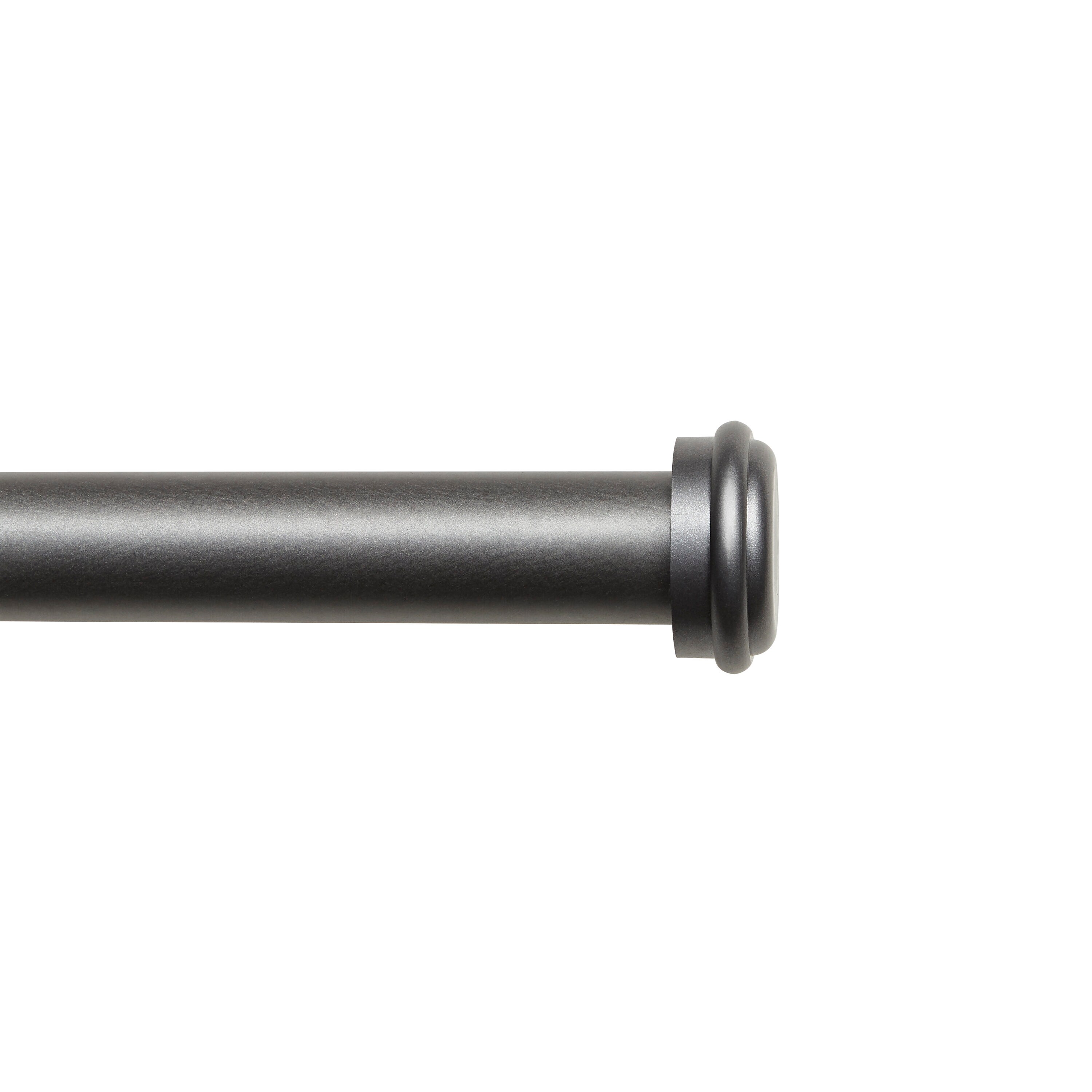 Exclusive Home RD013594DSEH A243 Topper Outdoor 84-in to 160-in Gunmetal Iron Single curtain rod with Finials