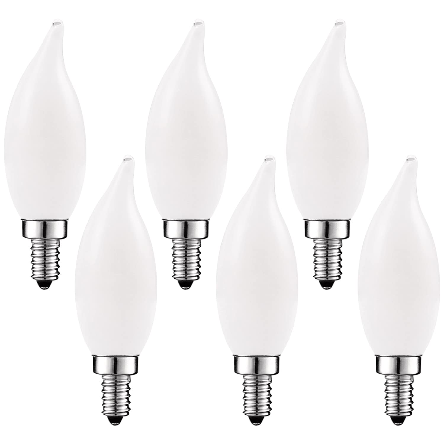 LED Pearl 6500K Daylight White SES E14 Candle Light Bulb Lamp =40W 2x 6W 