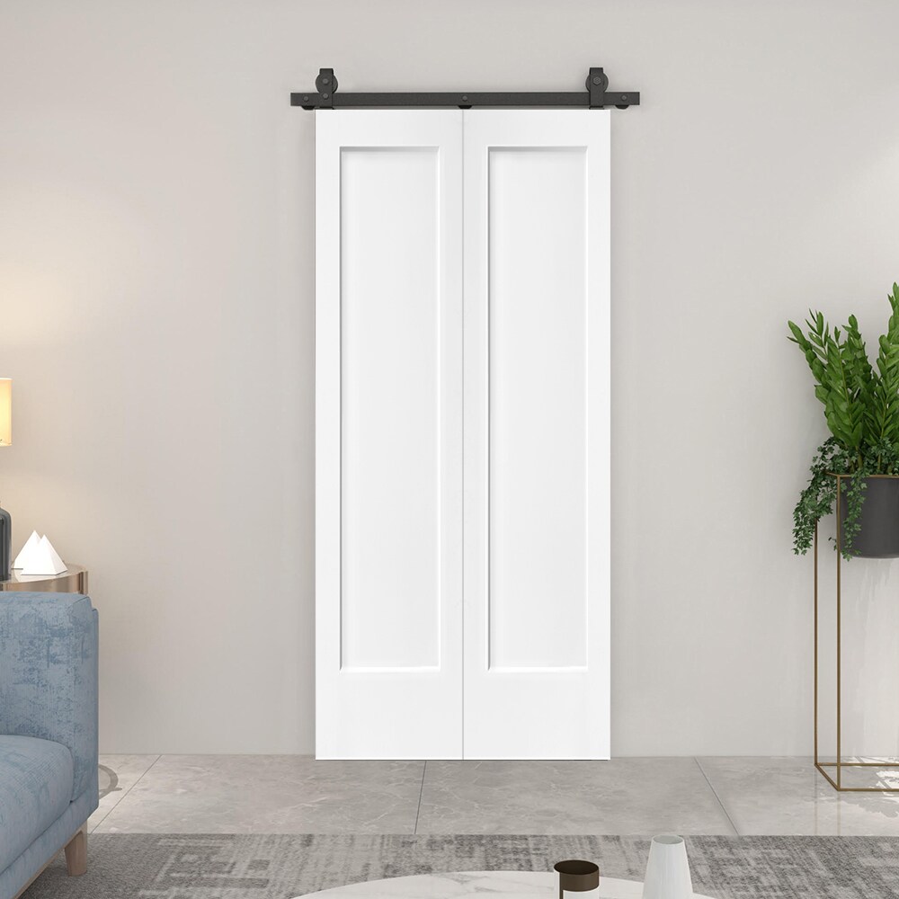 CALHOME 24-in x 80-in Primed MDF Hollow Core Barn Door (Hardware ...