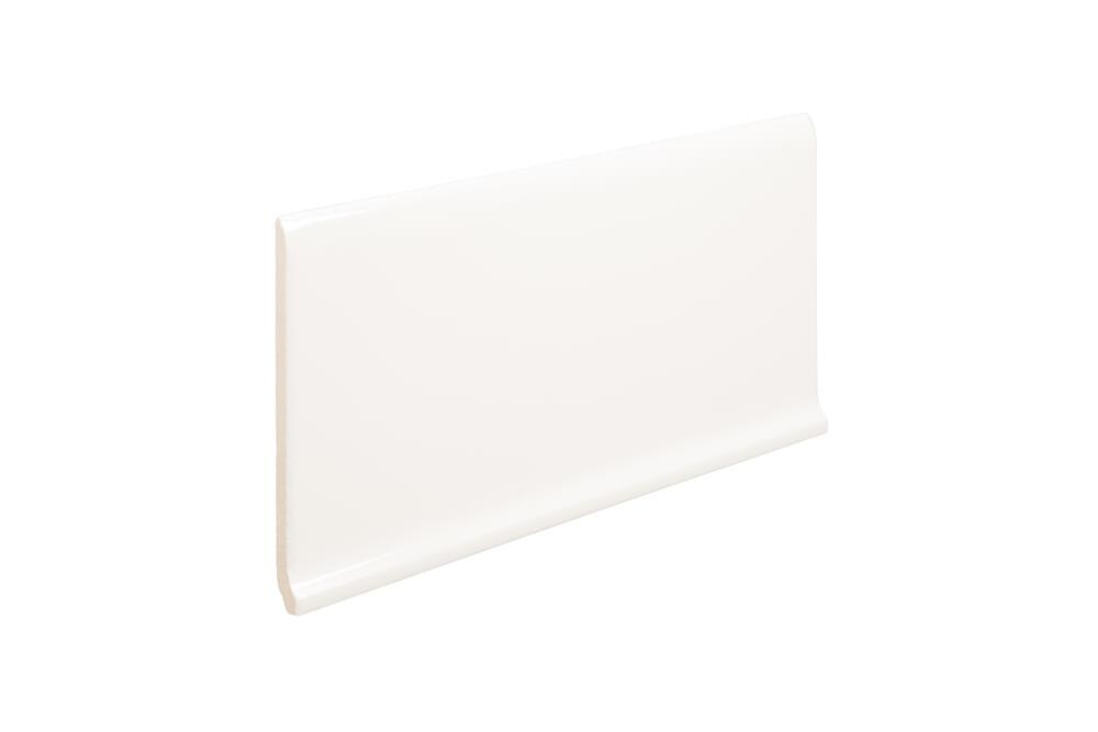 Emser F72STYLWH0612CBP Style White Porcelain Cove Base Tile (6-in x 12-in)
