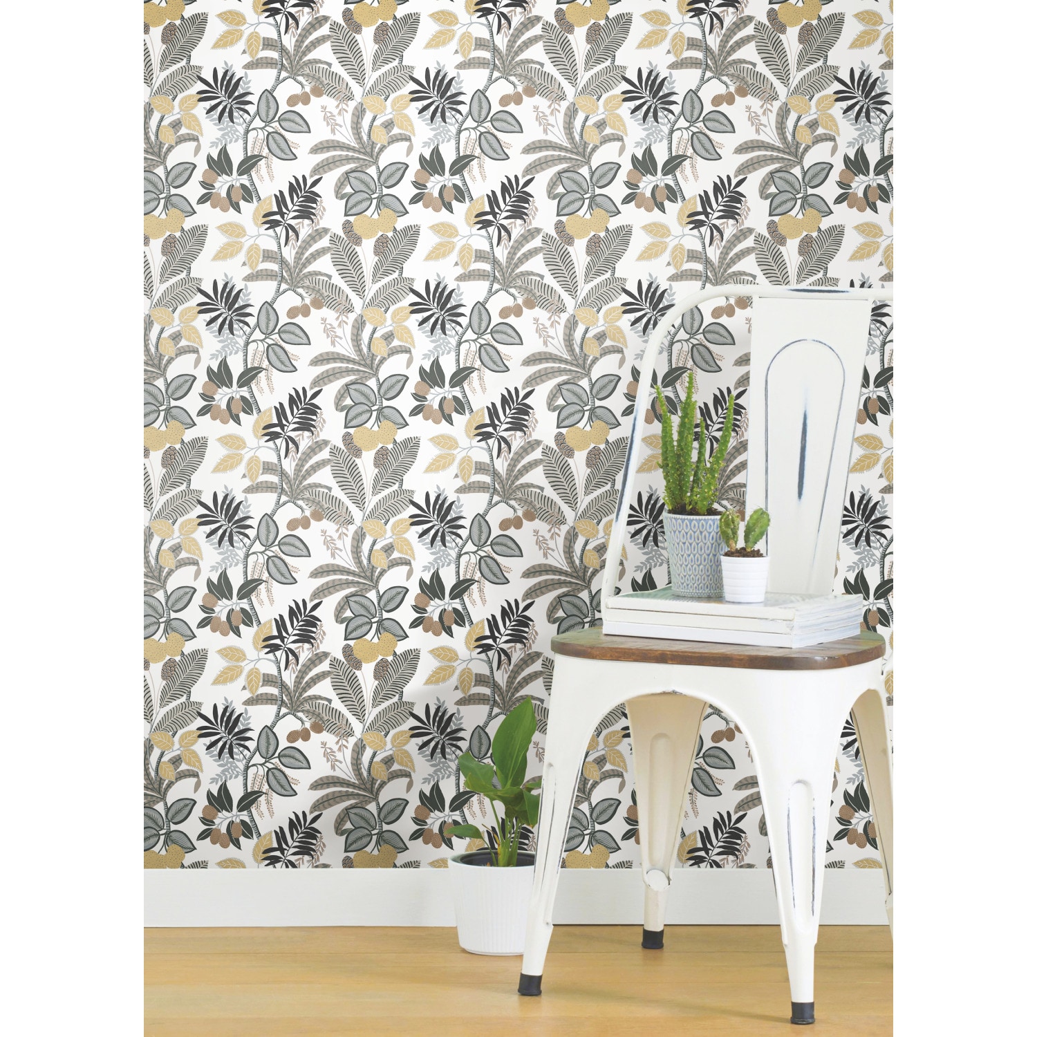RoomMates RMK11578RL 28.29-Sq. Feet Yellow Vinyl Novelty Self-adhesive Peel and Stick Wallpaper