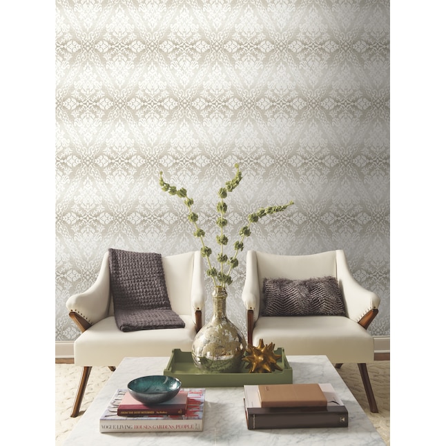 York Wallcoverings Damask Resource Library 60.8-sq ft Off-white Non ...