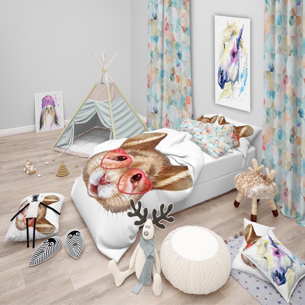 Designart BED13192-Q 3 -Piece Brown Queen Duvet cover Set