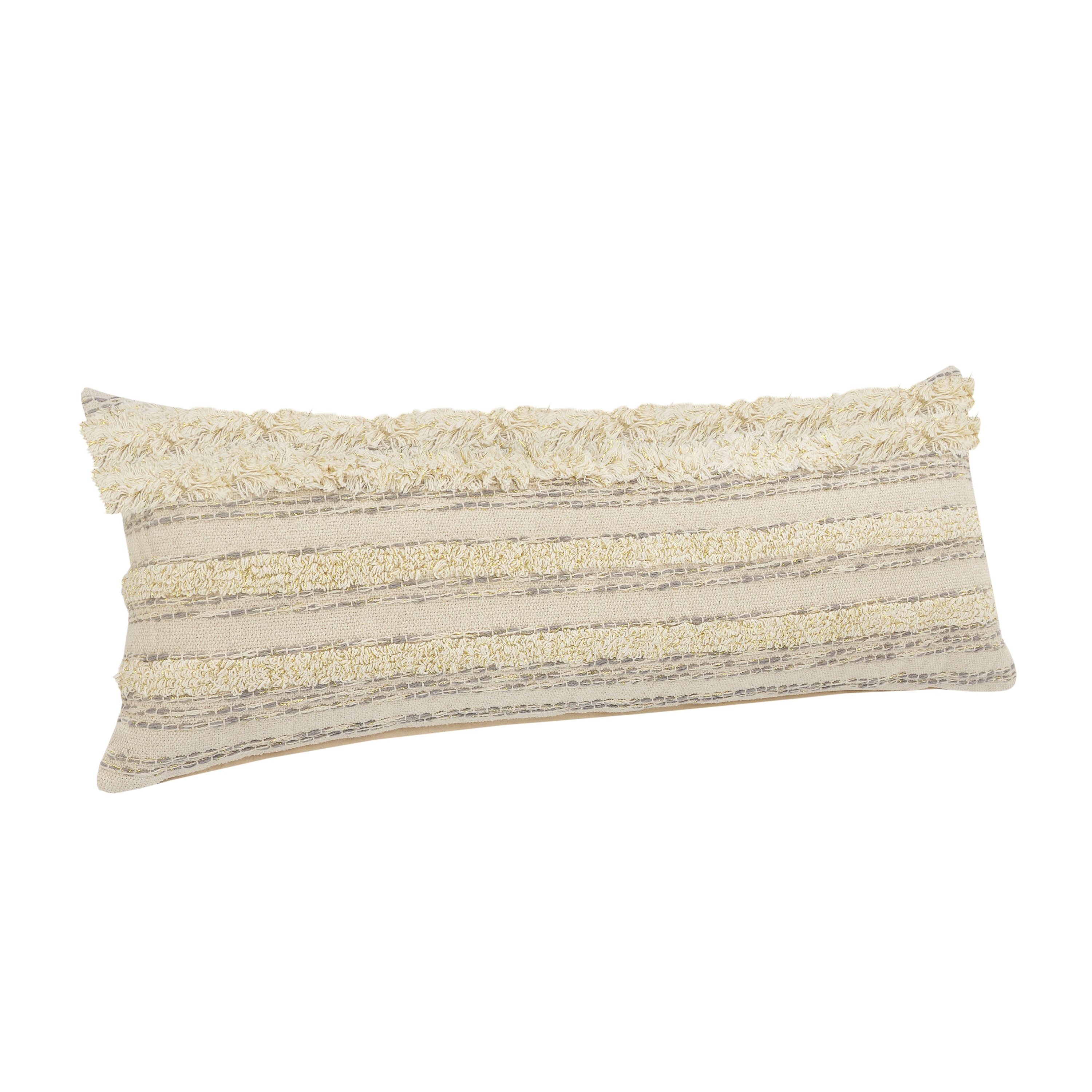 LR Home 1027A0084934J8 Oslo 14-in x 36-in Black/Natural Rectangular Indoor Decorative Pillow