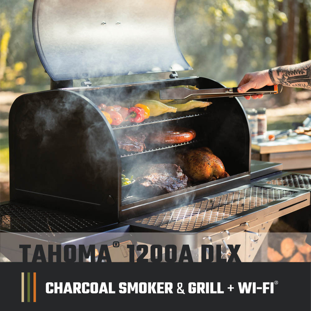 Oklahoma Joe's Tahoma Gravity Feed 1200-Sq. in Black Horizontal