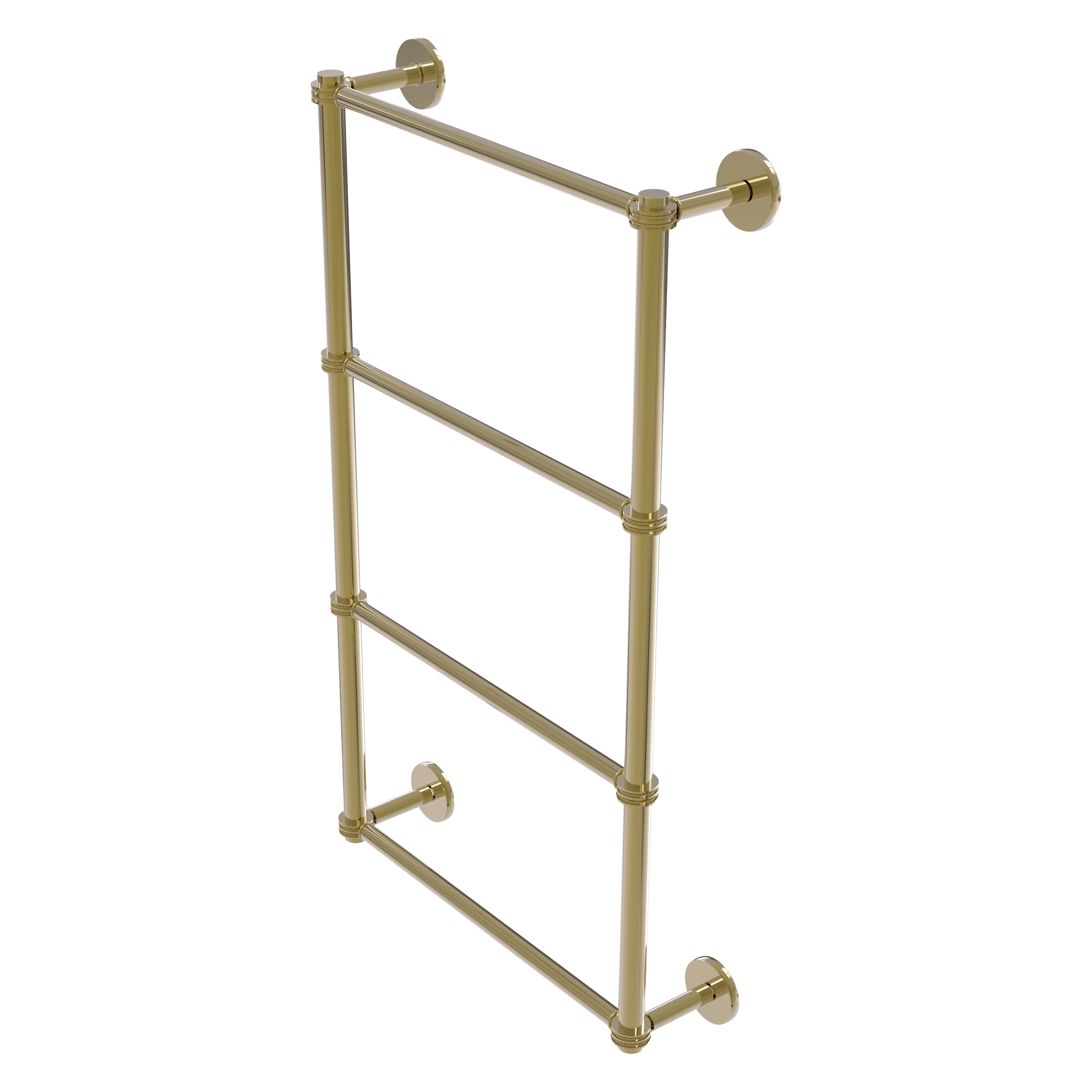Allied Brass P1000-28D-36-UNL Prestige Skyline 36-in double Unlacquered Brass Wall mount 4-tier Towel Bar