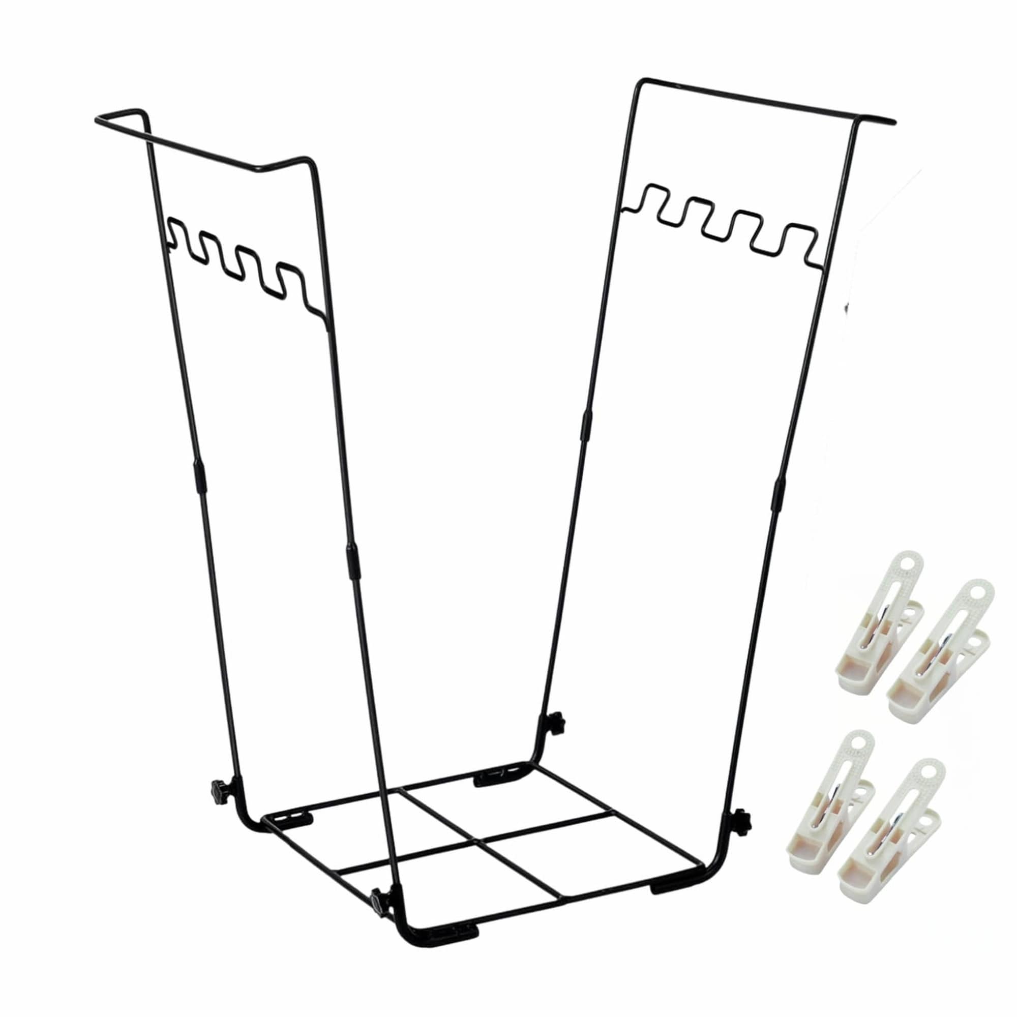 Numhew 13in L x 26in W x 26.7in H 4-Clip Black Metal Leaf Bag Holder