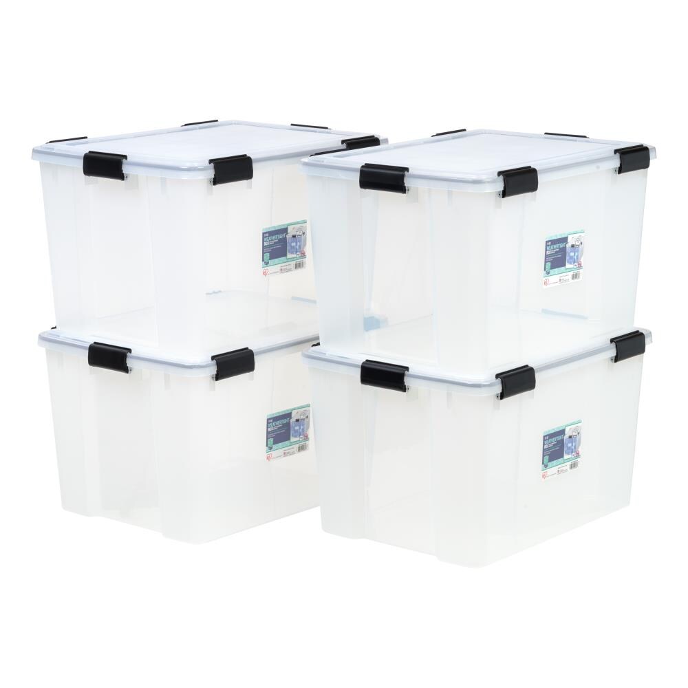 IRIS Weather Tight Large 18.5-Gallons (74-Quart) Clear Tote with Latching  Lid in the Plastic Storage Containers department at