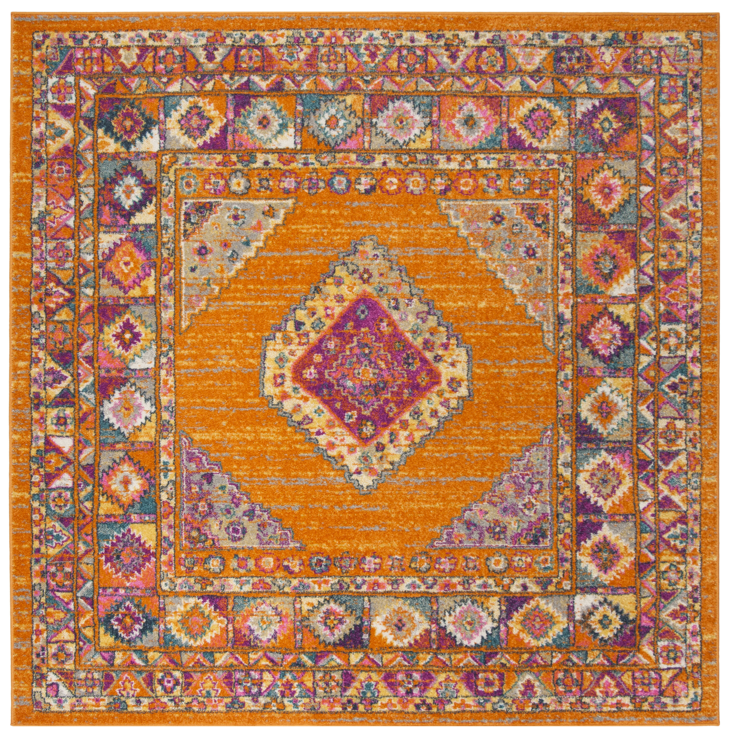 Madison 133D Orange Fuchsia 8 X 8 Area Rug