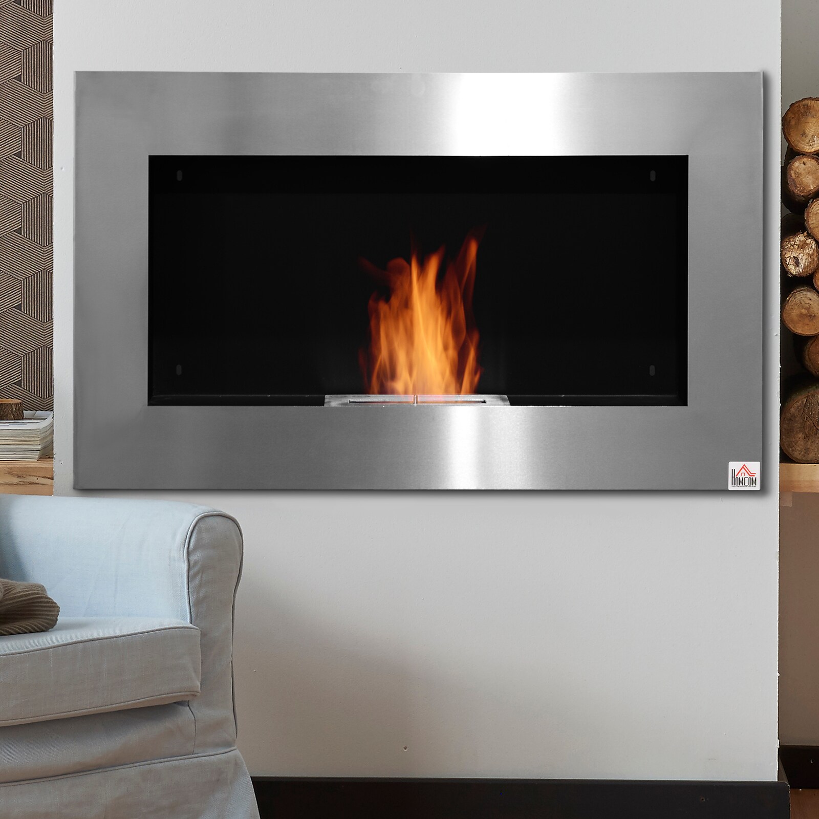 HomCom 820-158V01 Gel-Fuel-Fireplaces - View #3